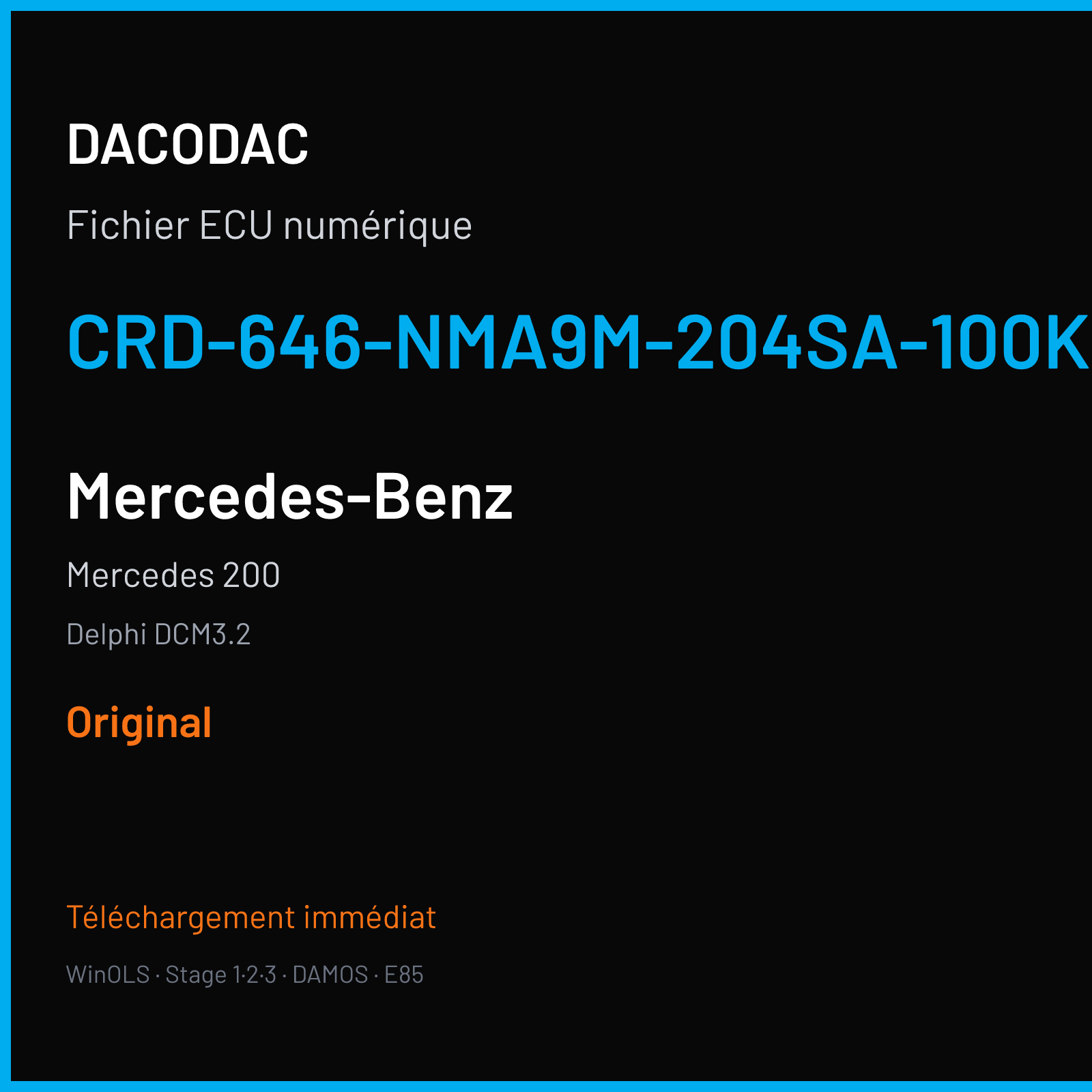 Mercedes 200 (2010) — Delphi DCM3.2 — CRD-646-NMA9M-204SA-100KW-41OP-EF-ME-D55-0823X18 — Original