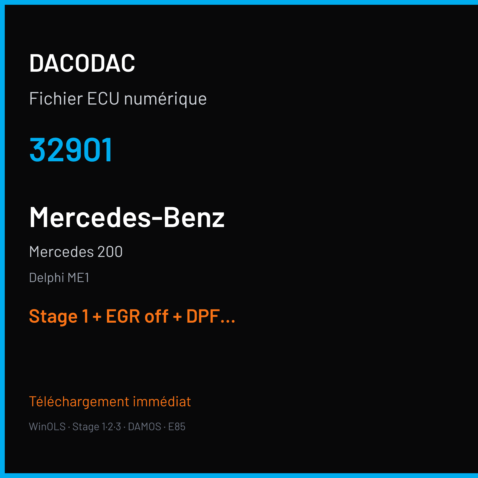 Mercedes 200 (2012) — Delphi ME1 — 32901 — Stage 1 + EGR off + DPF off + VMAX off