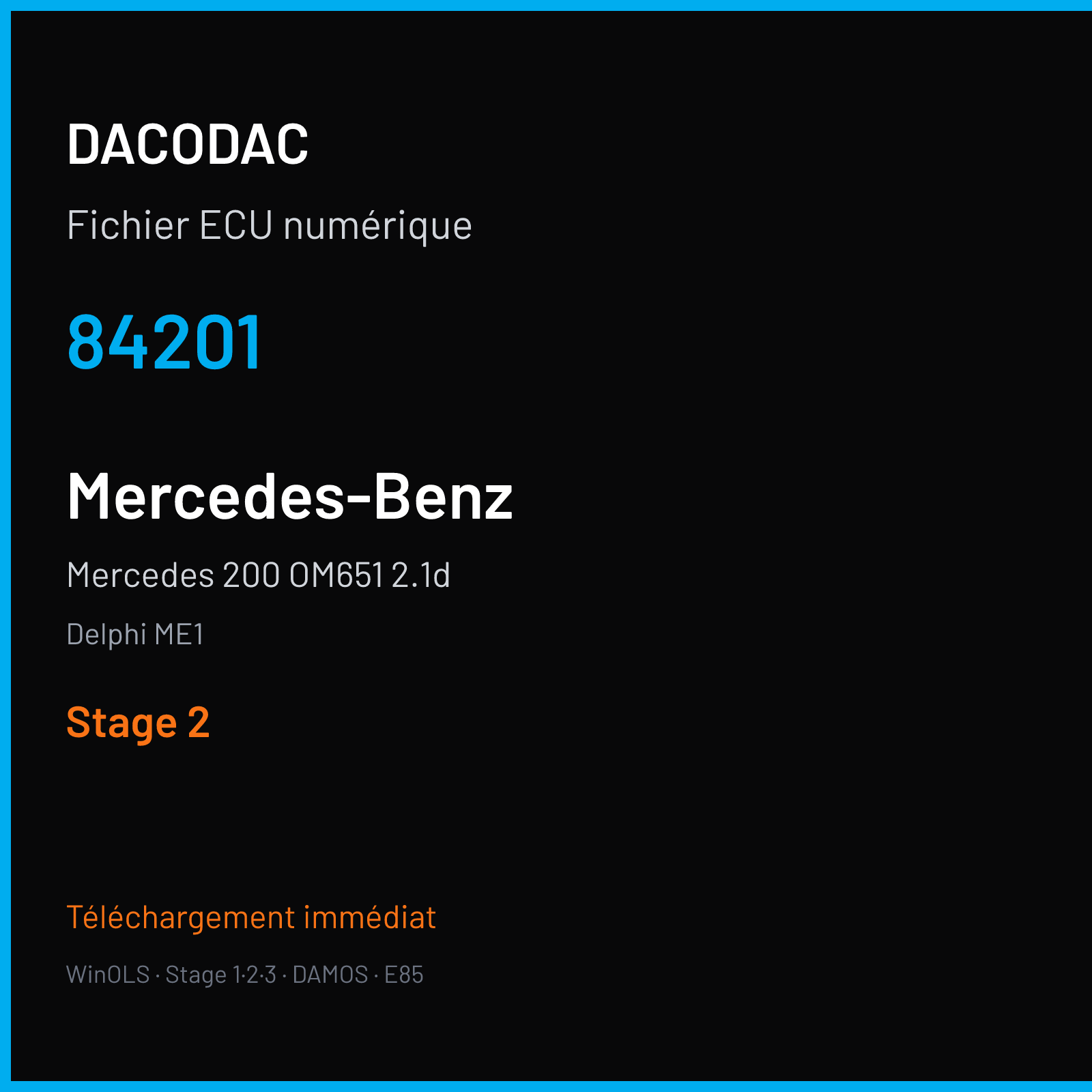 Mercedes 200 OM651 2.1d (2015) — Delphi ME1 — 84201 — Stage 2