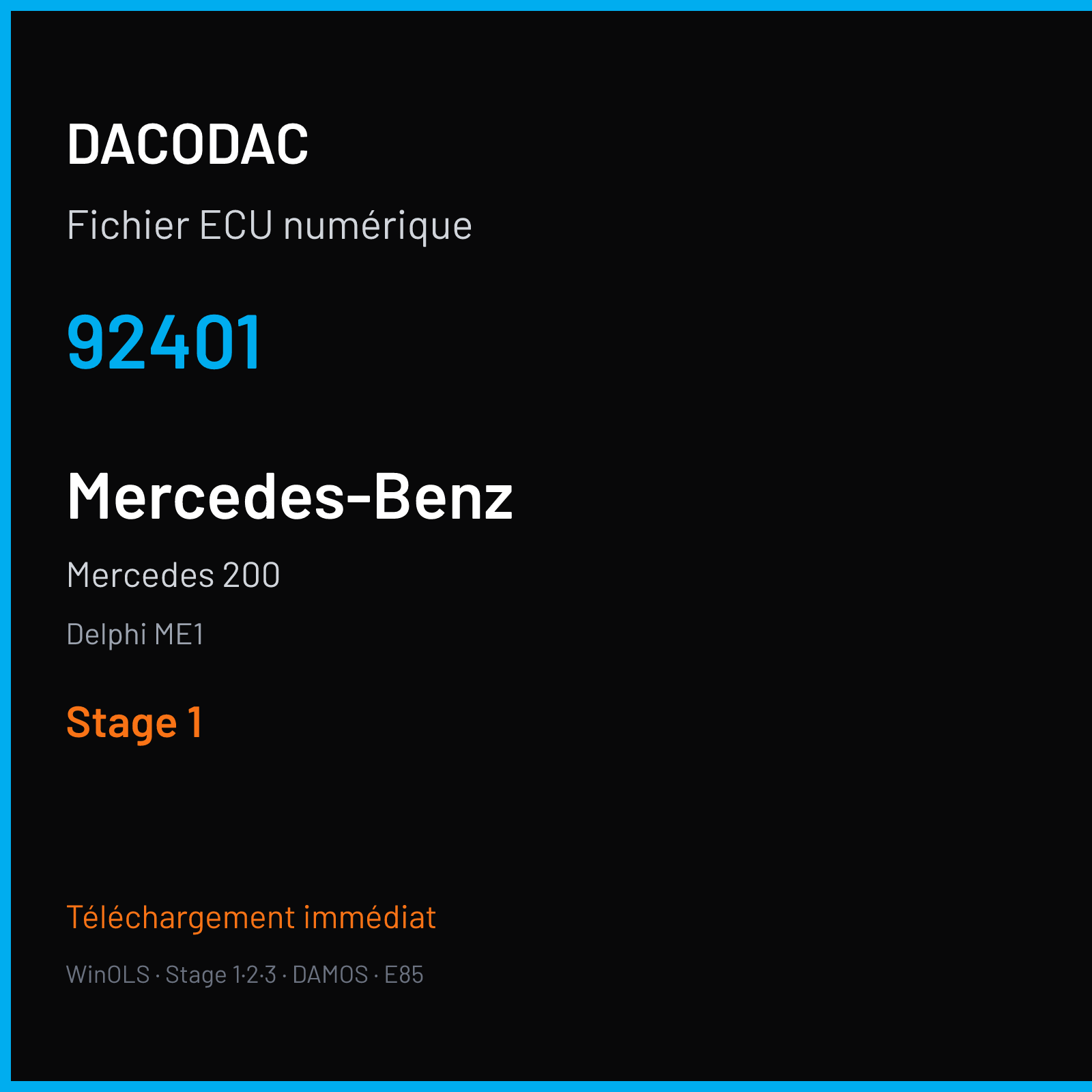 Mercedes 200 (2016) — Delphi ME1 — 92401 — Stage 1