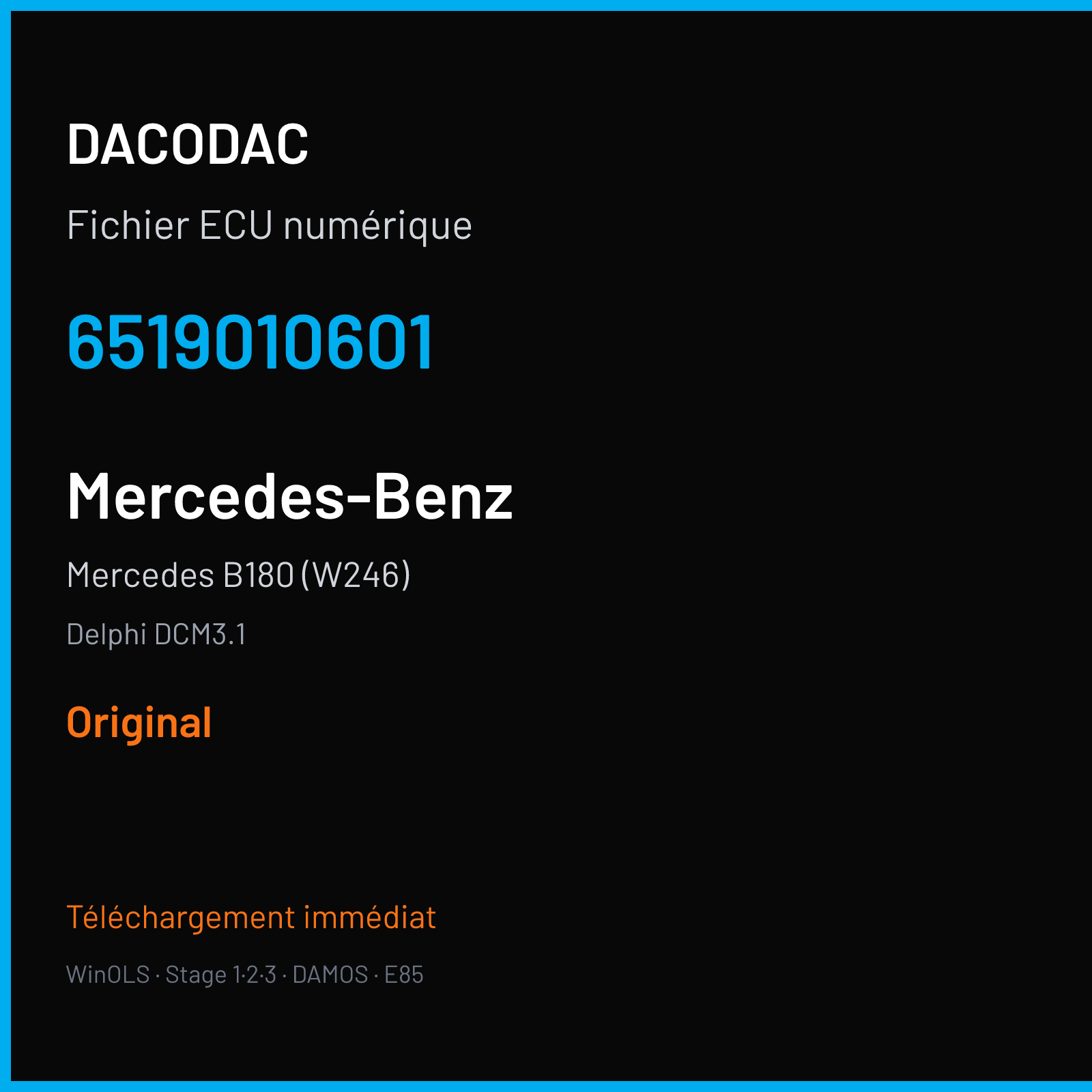 Mercedes B180 (W246) (2013) — Delphi DCM3.1 — 6519010601 — Original