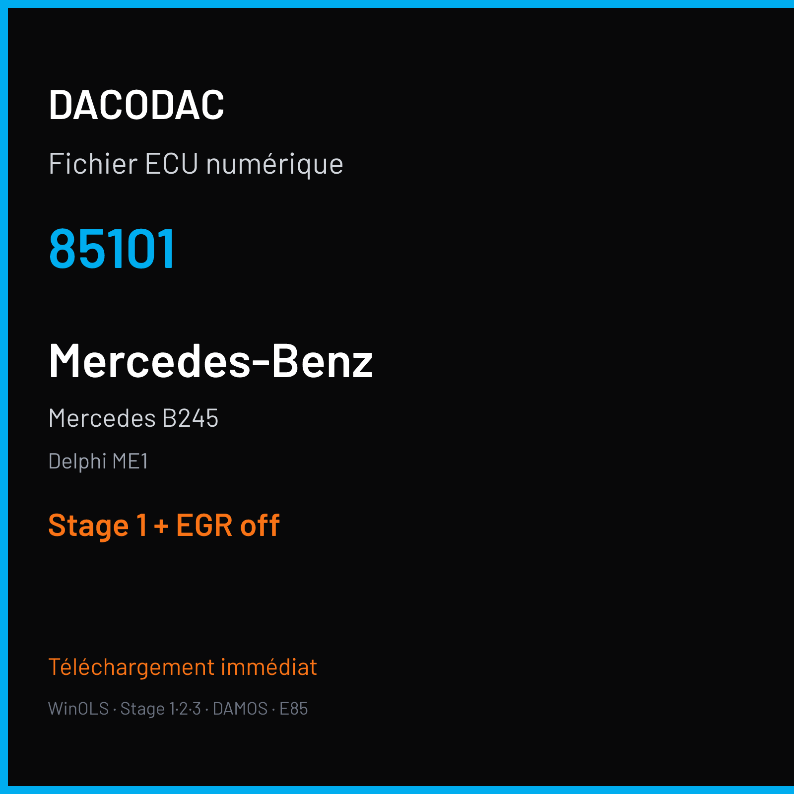 Mercedes B245 — Delphi ME1 — 85101 — Stage 1 + EGR off