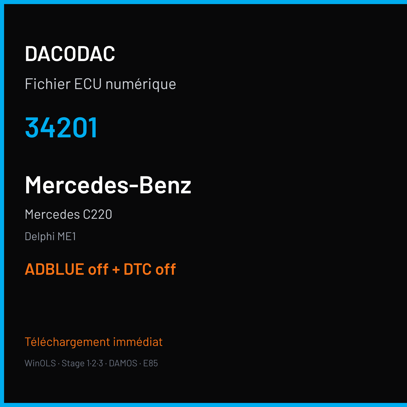 Mercedes C220 (2014) — Delphi ME1 — 34201 — ADBLUE off + DTC off