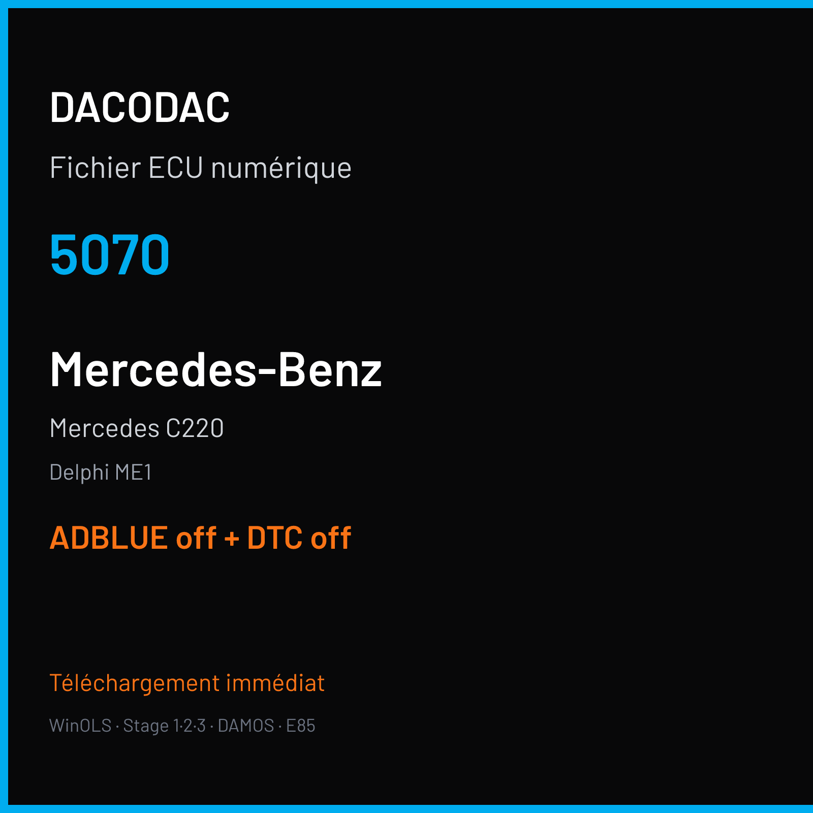 Mercedes C220 — Delphi ME1 — 5070 — ADBLUE off + DTC off