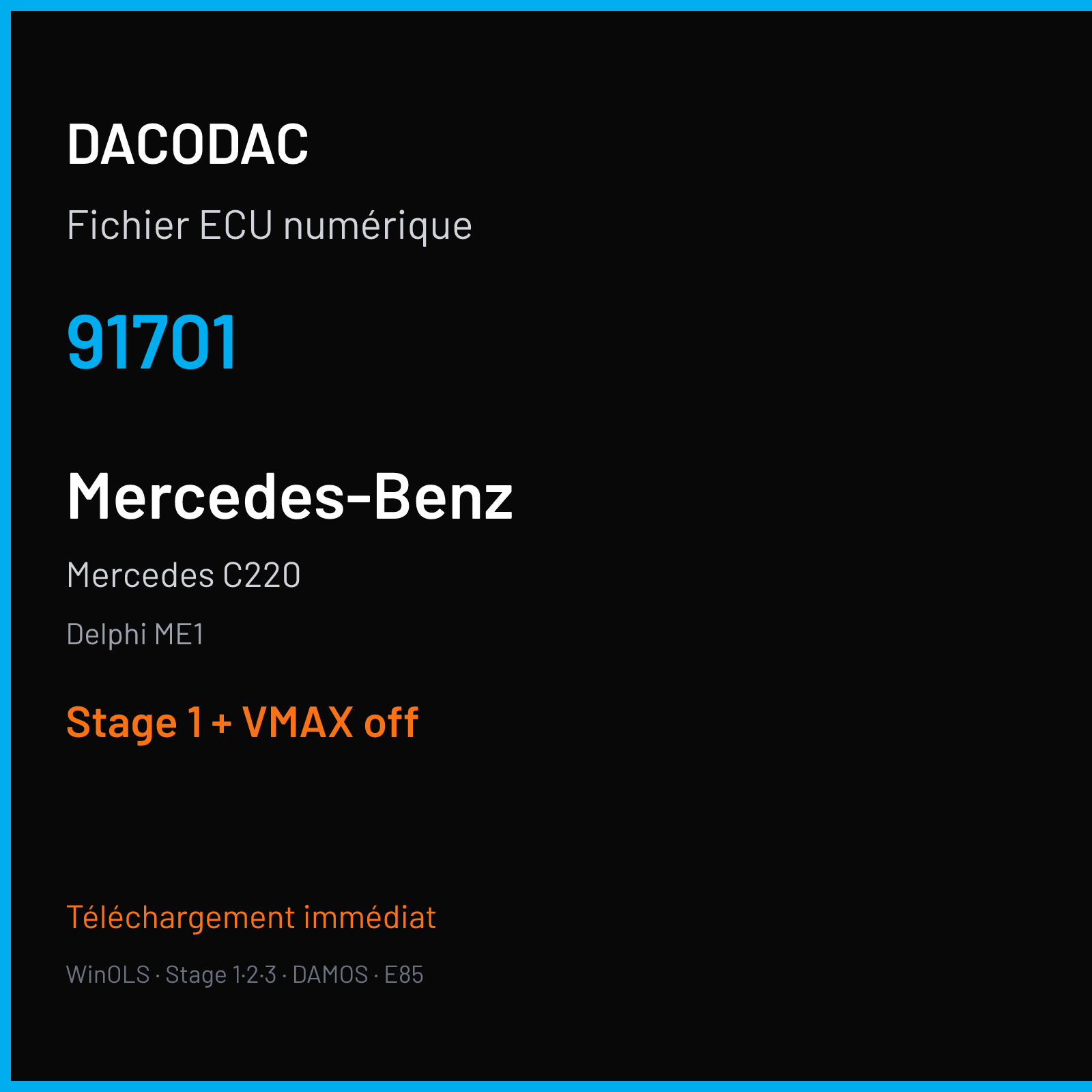 Mercedes C220 (2011) — Delphi ME1 — 91701 — Stage 1 + VMAX off