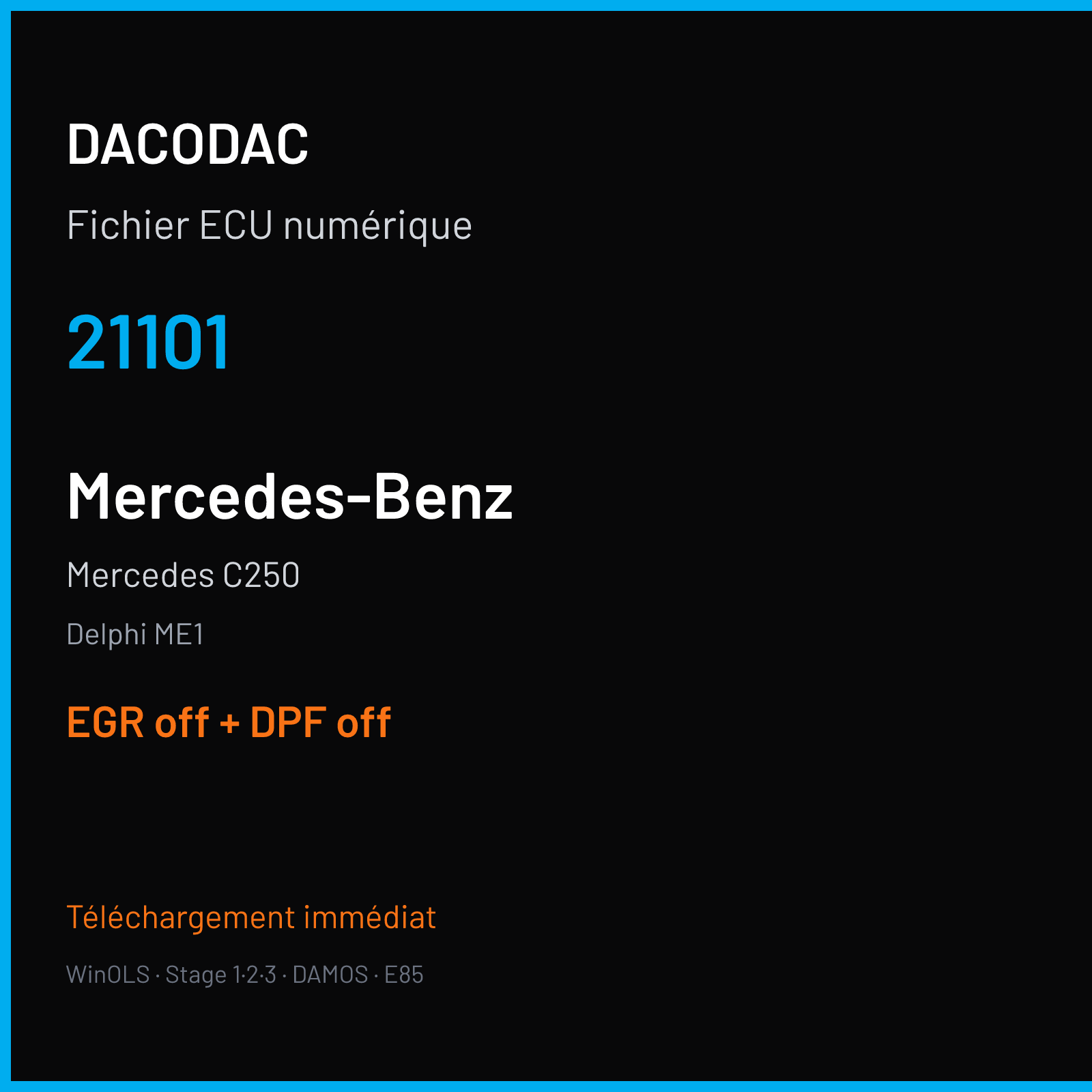 Mercedes C250 (2009) — Delphi ME1 — 21101 — EGR off + DPF off