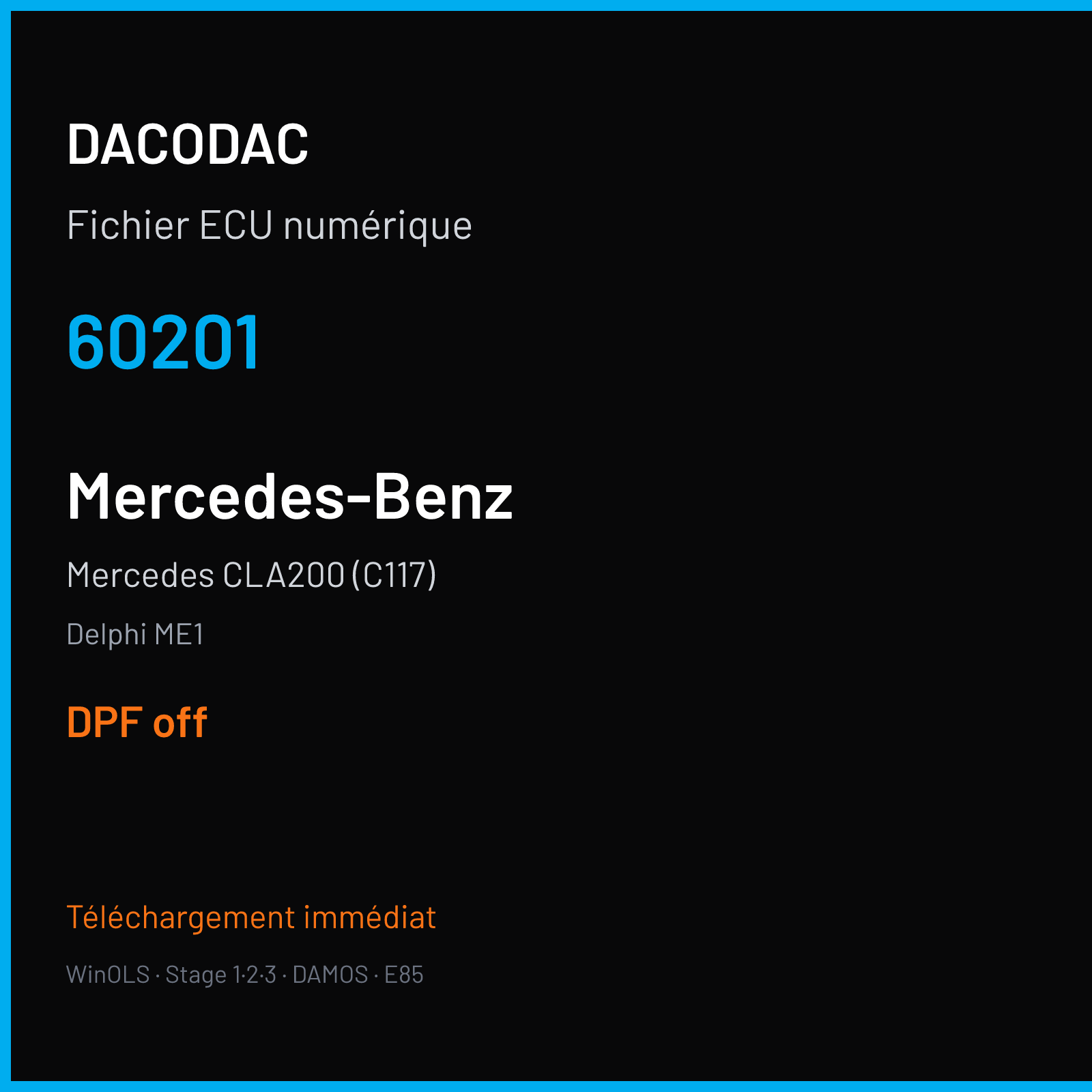 Mercedes CLA200 (C117) (2014) — Delphi ME1 — 60201 — DPF off