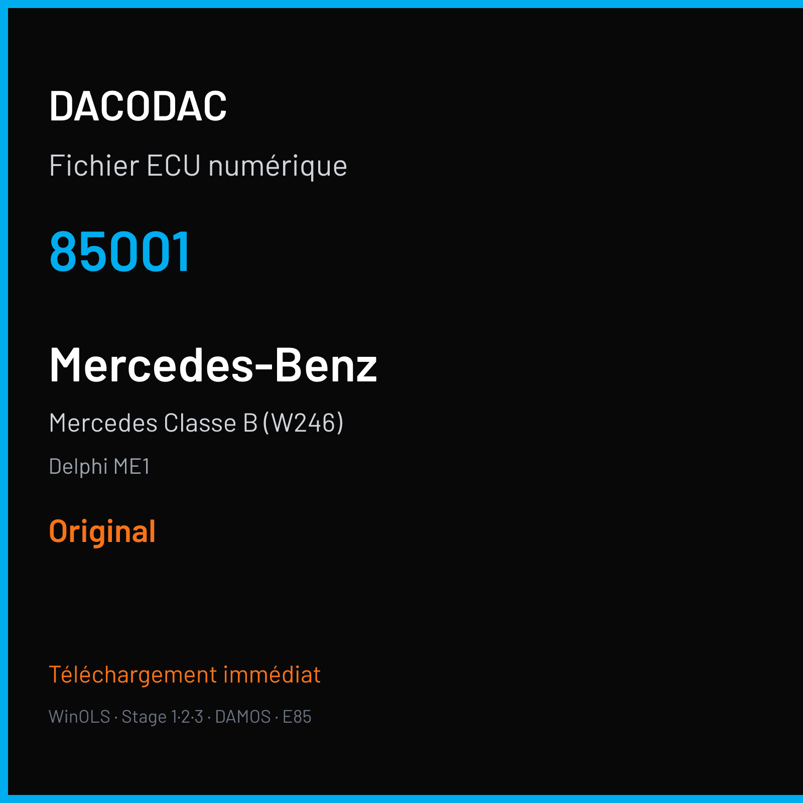 Mercedes Classe B (W246) (2013) — Delphi ME1 — 85001 — Original
