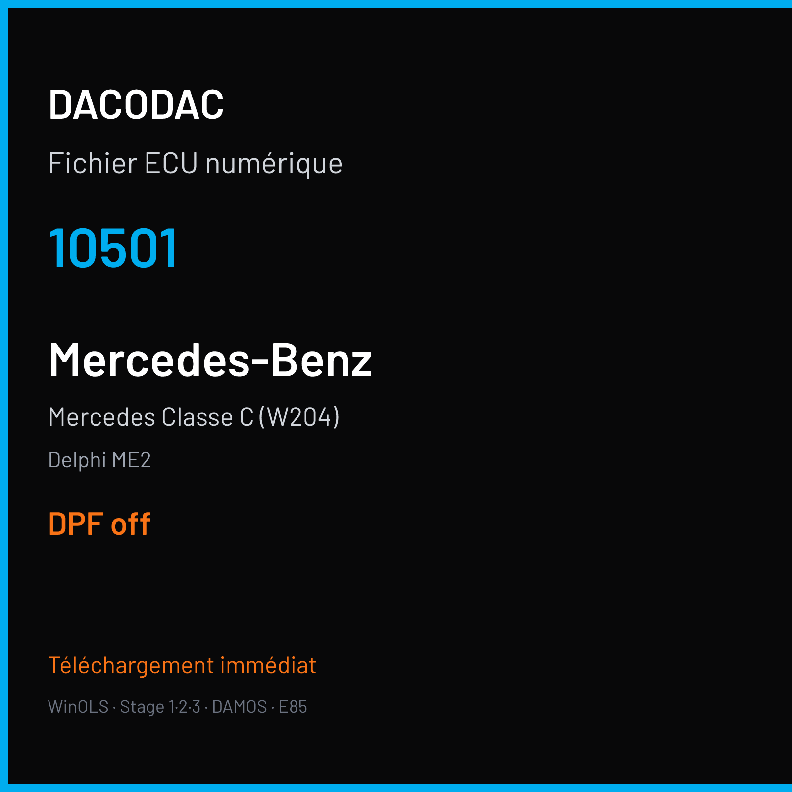 Mercedes Classe C (W204) (2010) — Delphi ME2 — 10501 — DPF off