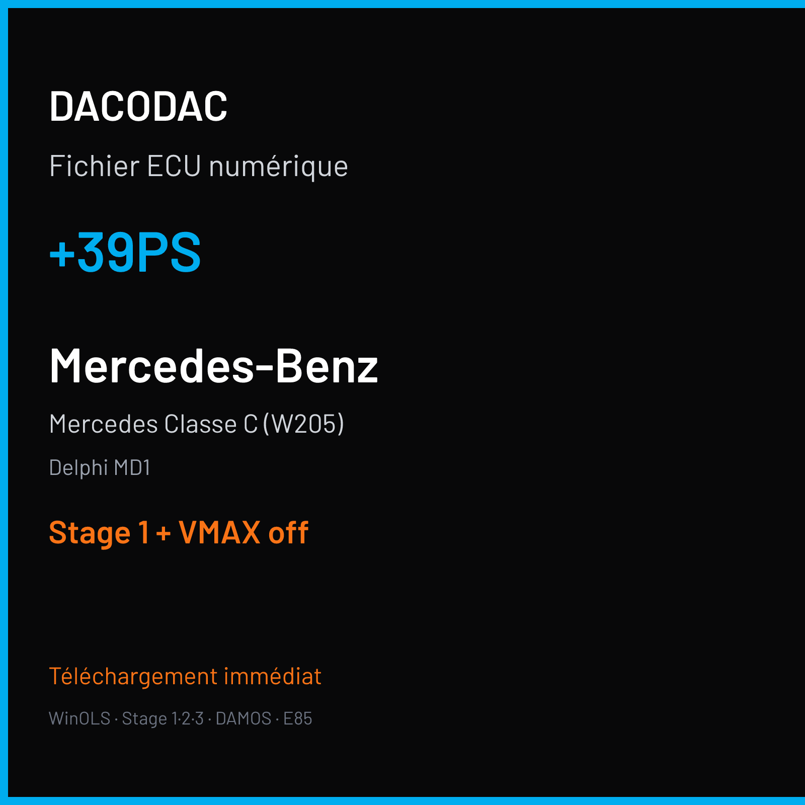 Mercedes Classe C (W205) — Delphi MD1 — +39PS — Stage 1 + VMAX off