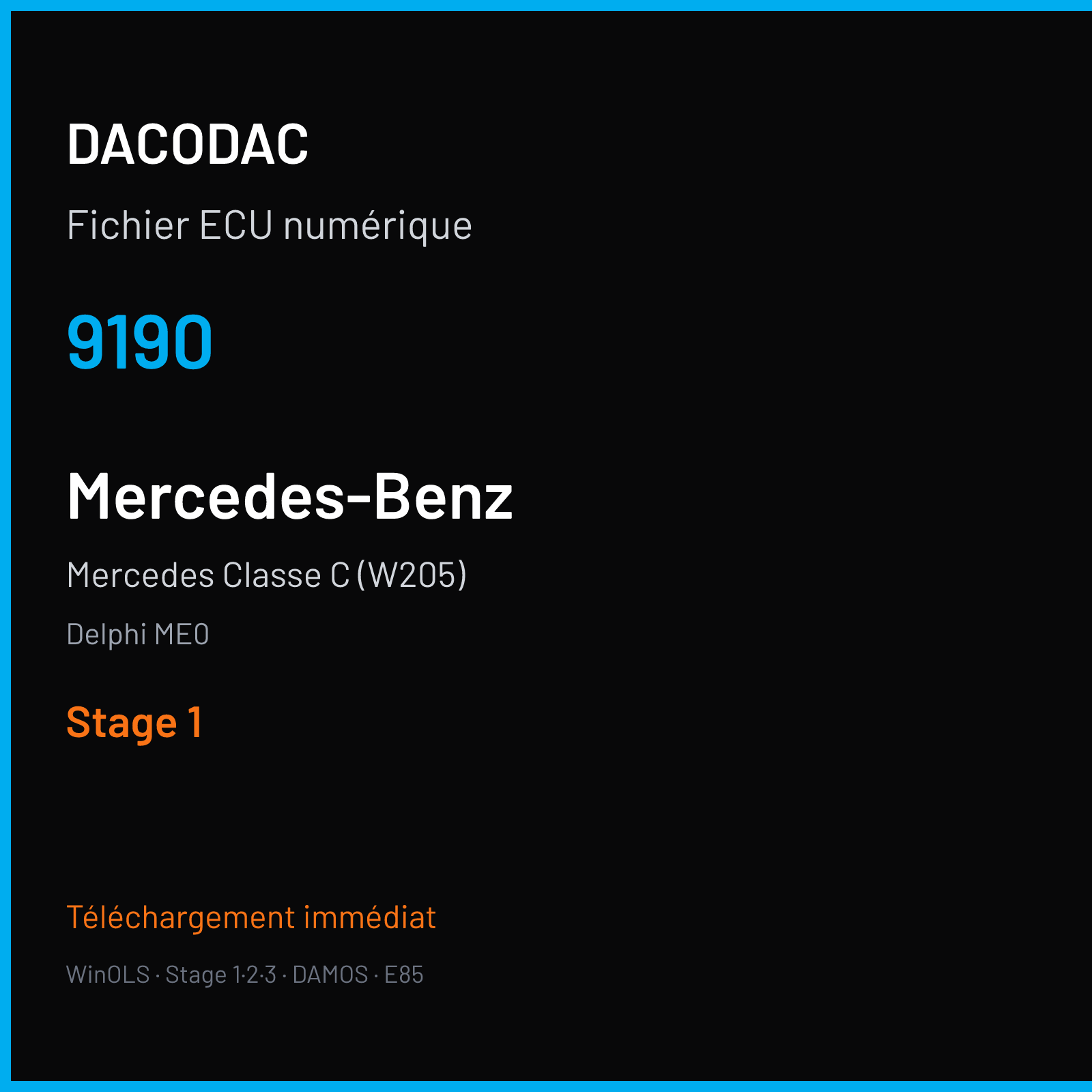 Mercedes Classe C (W205) (2009) — Delphi ME0 — 9190 — Stage 1
