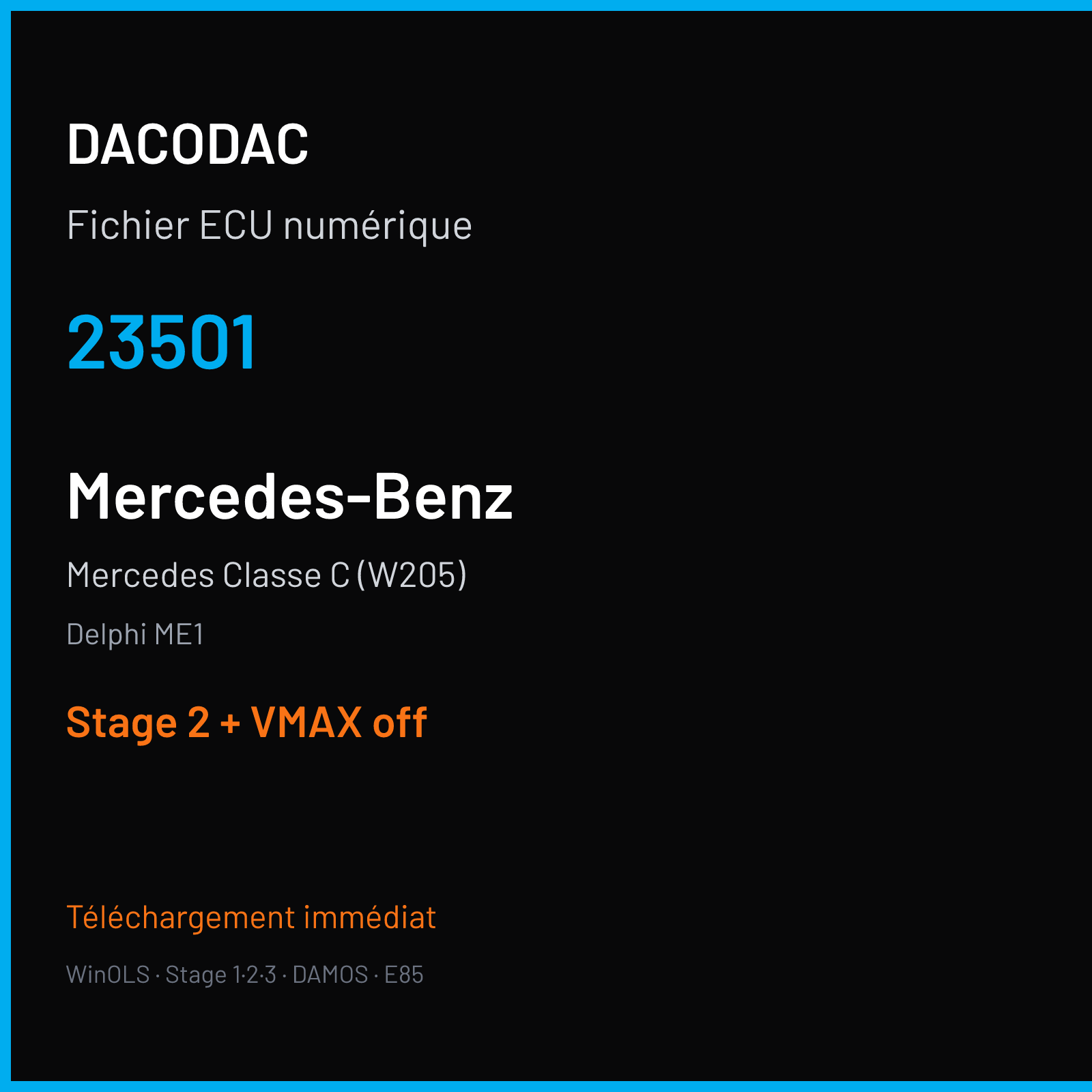 Mercedes Classe C (W205) (2010) — Delphi ME1 — 23501 — Stage 2 + VMAX off