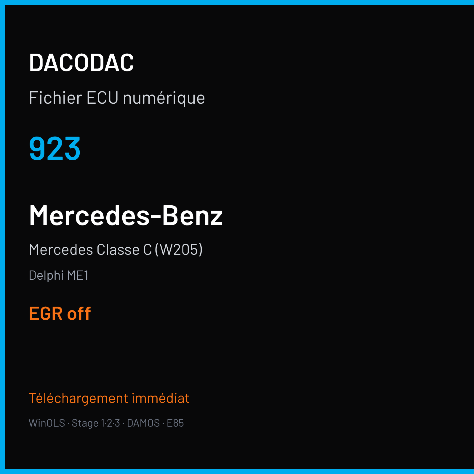 Mercedes Classe C (W205) (2018) — Delphi ME1 — 923 — EGR off
