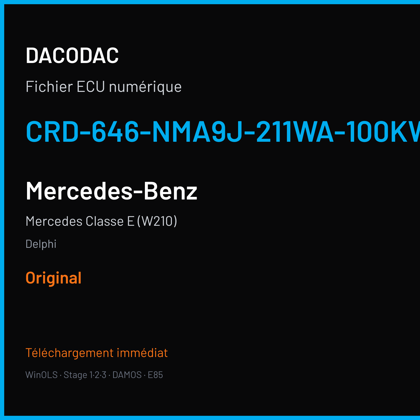 Mercedes Classe E (W210) (2008) — Delphi — CRD-646-NMA9J-211WA-100KW-41OP-EF-ME-D55-0802X17 — Original