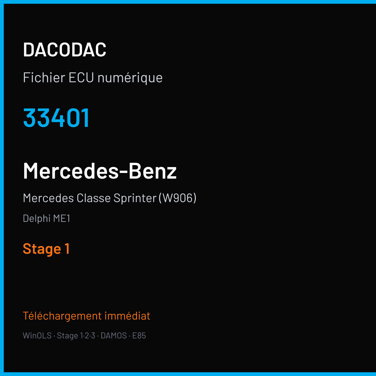 Mercedes Classe Sprinter (W906) (2012) — Delphi ME1 — 33401 — Stage 1
