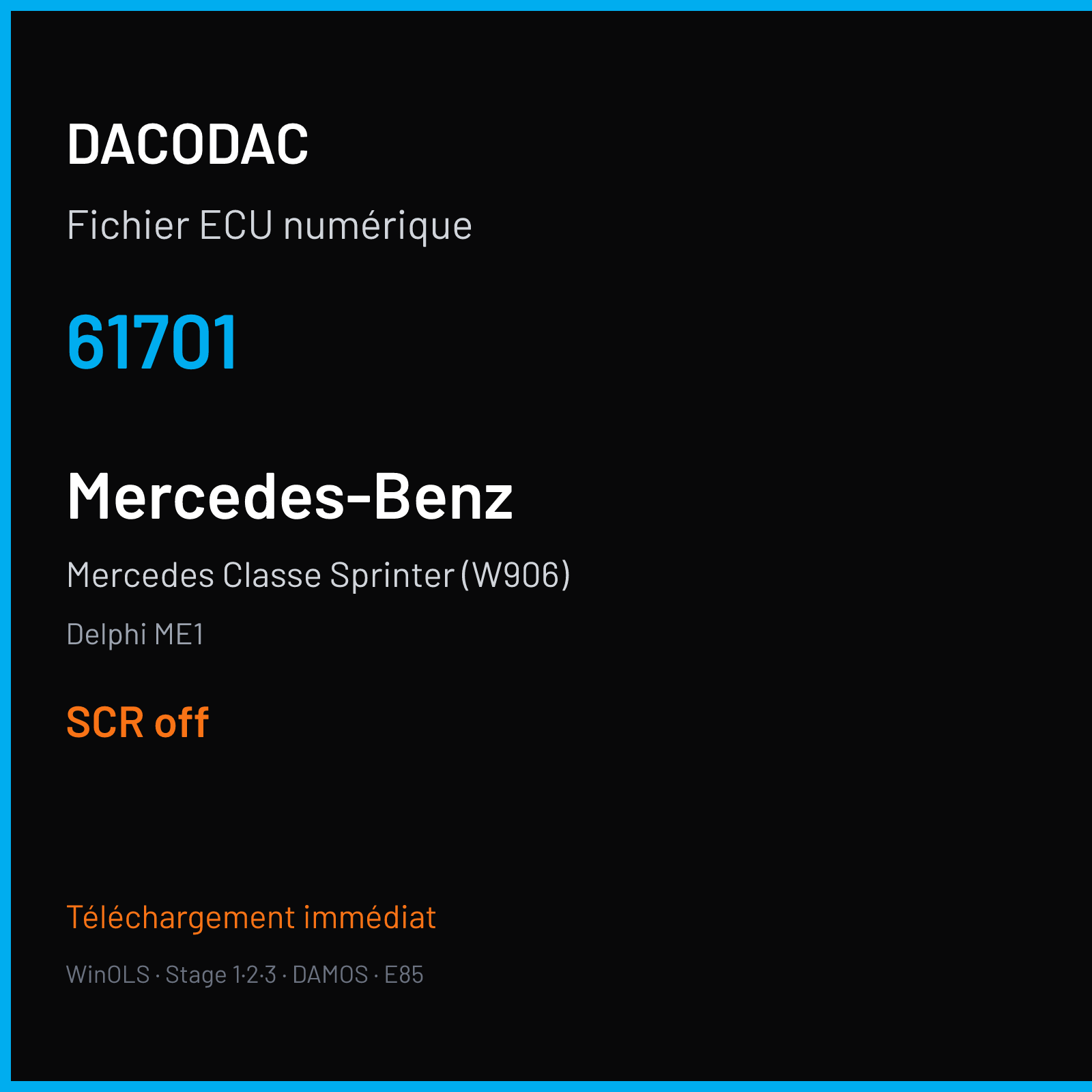 Mercedes Classe Sprinter (W906) (2013) — Delphi ME1 — 61701 — SCR off
