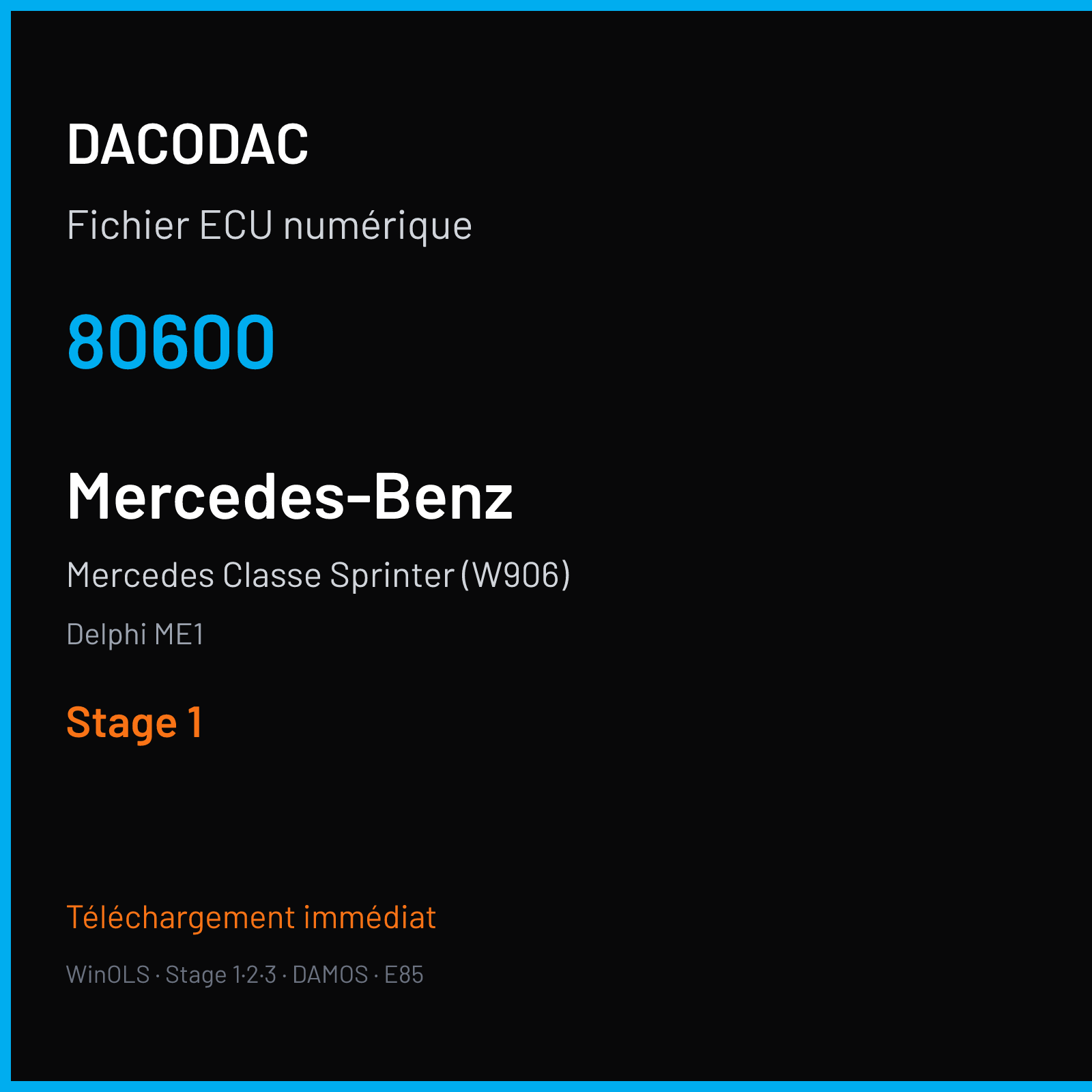 Mercedes Classe Sprinter (W906) (2018) — Delphi ME1 — 80600 — Stage 1