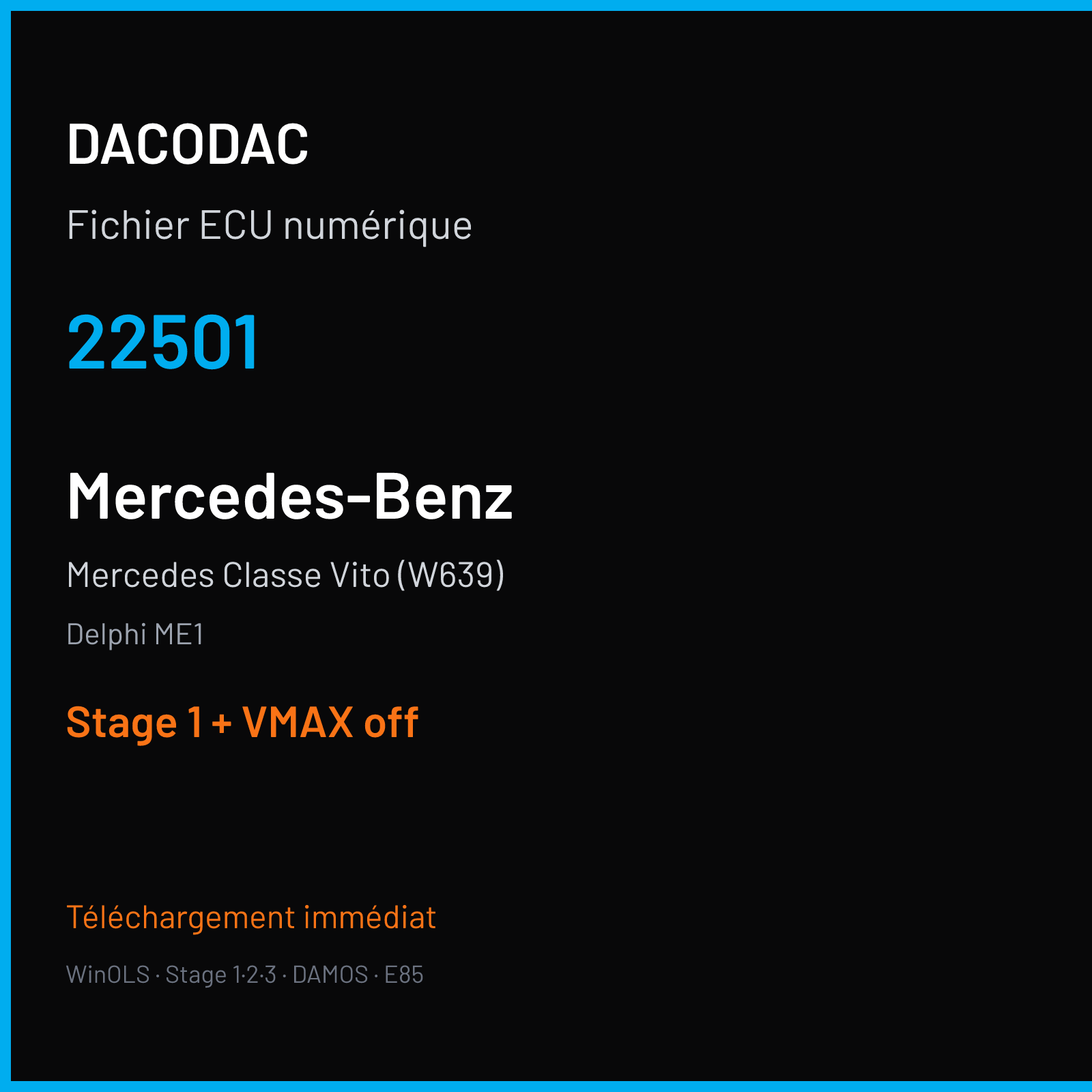 Mercedes Classe Vito (W639) (2010) — Delphi ME1 — 22501 — Stage 1 + VMAX off