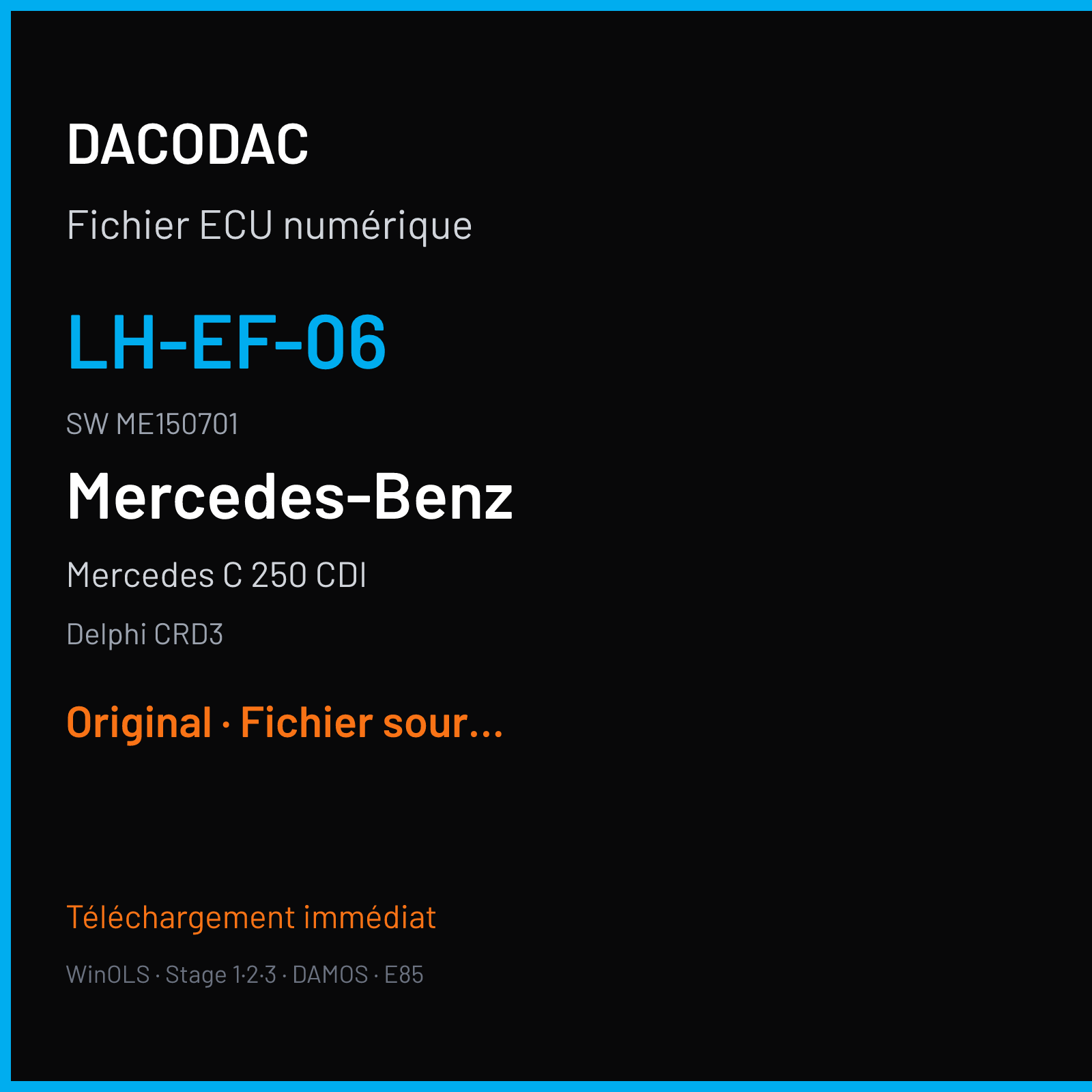 Mercedes C 250 CDI (2015) — Delphi CRD3 — LH-EF-06 · ME150701 — Original