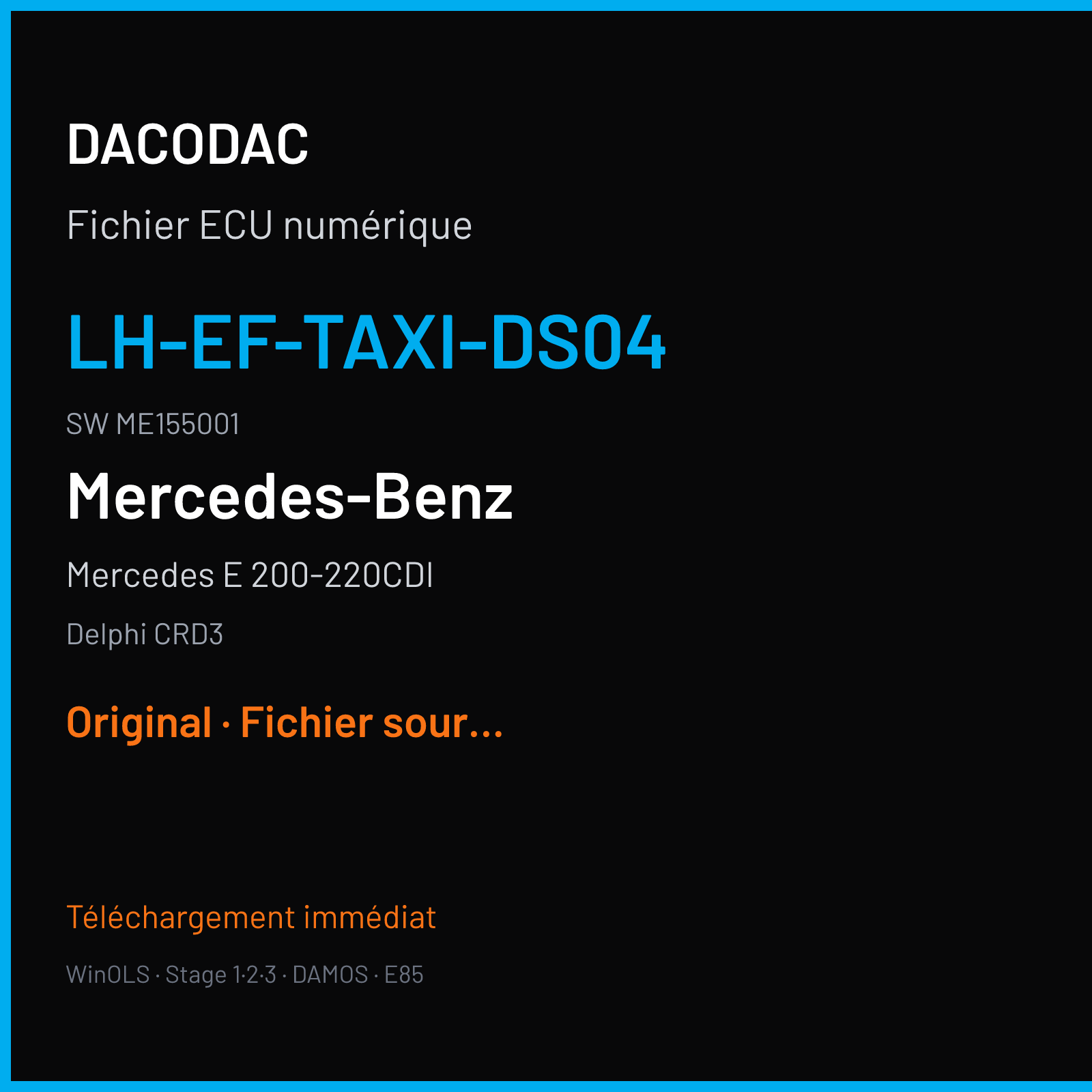 Mercedes E 200-220CDI (2014) — Delphi CRD3 — LH-EF-TAXI-DS04 · ME155001 — Original