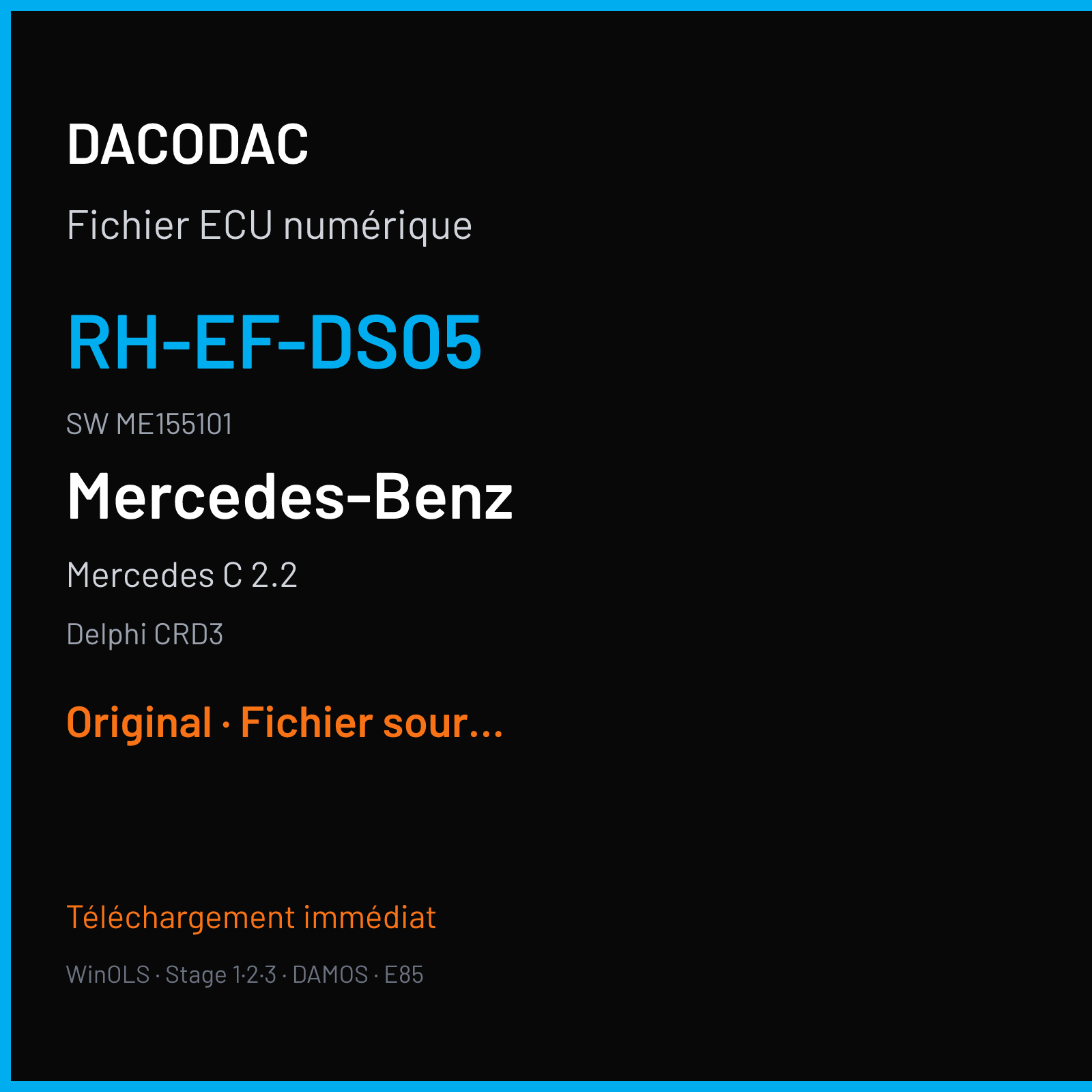 Mercedes C 2.2 (2016) — Delphi CRD3 — RH-EF-DS05 · ME155101 — Original