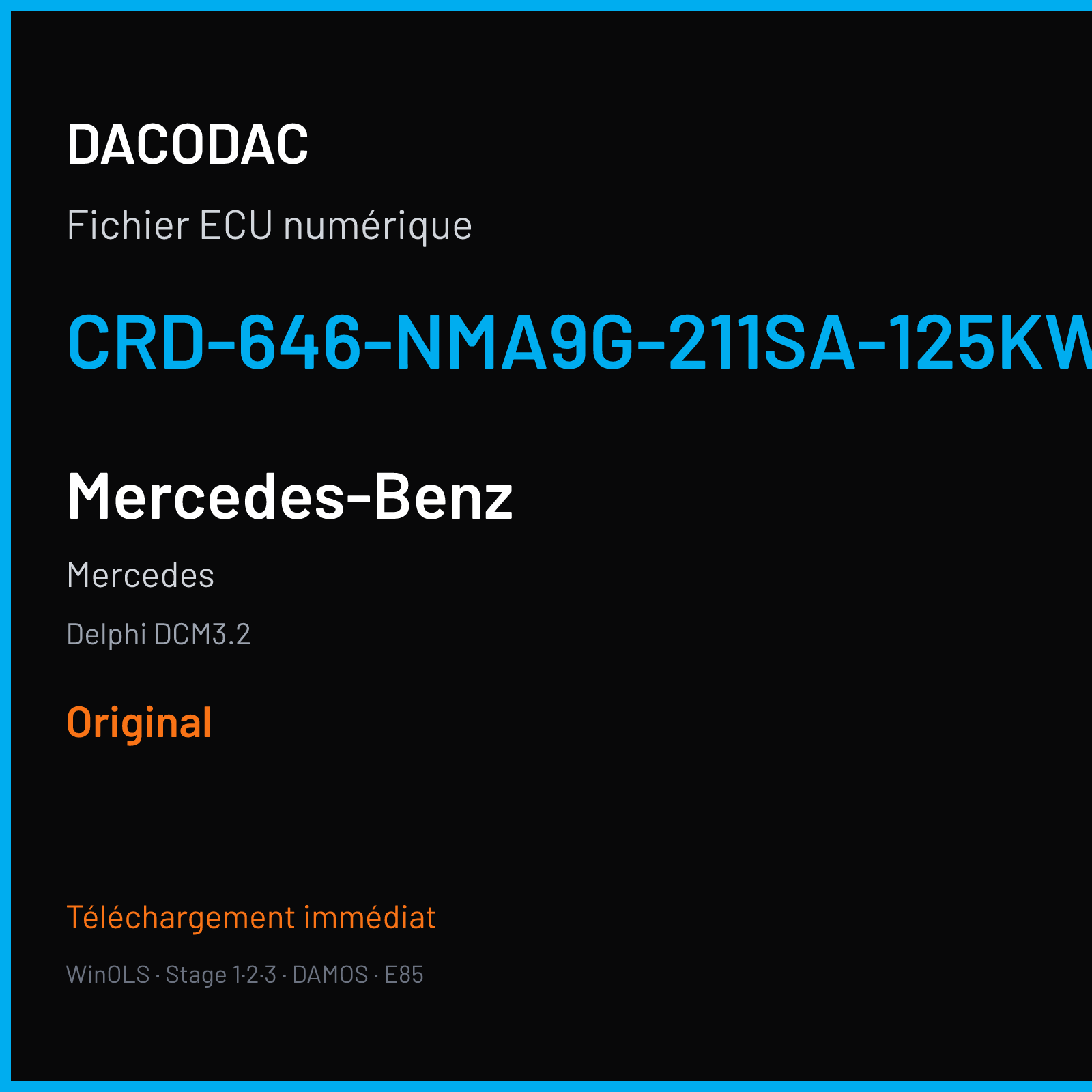 Mercedes (2007) — Delphi DCM3.2 — CRD-646-NMA9G-211SA-125KW-41OP-EF-ME-D50-0721X12 — Original