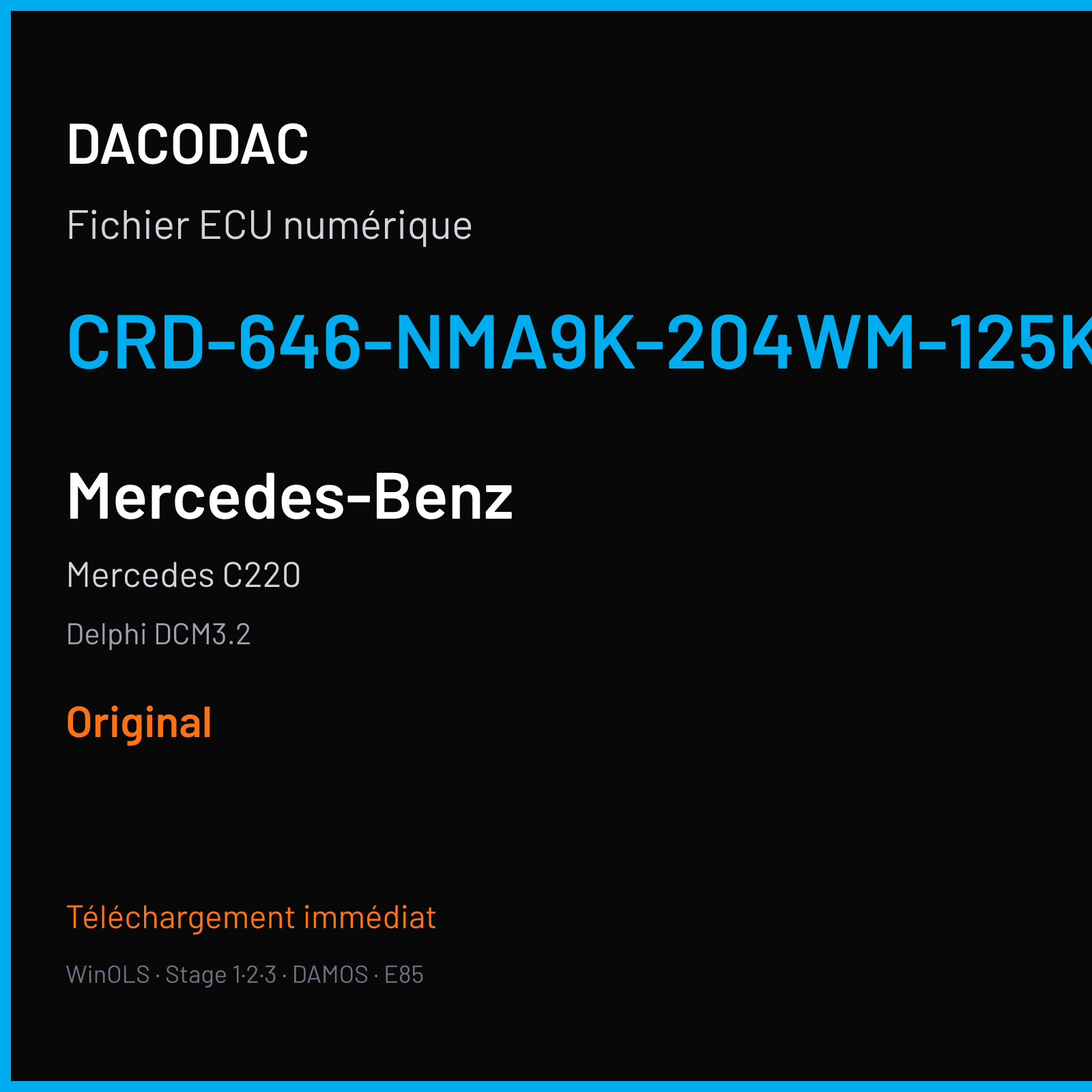 Mercedes C220 (2007) — Delphi DCM3.2 — CRD-646-NMA9K-204WM-125KW-410-EF-ME — Original