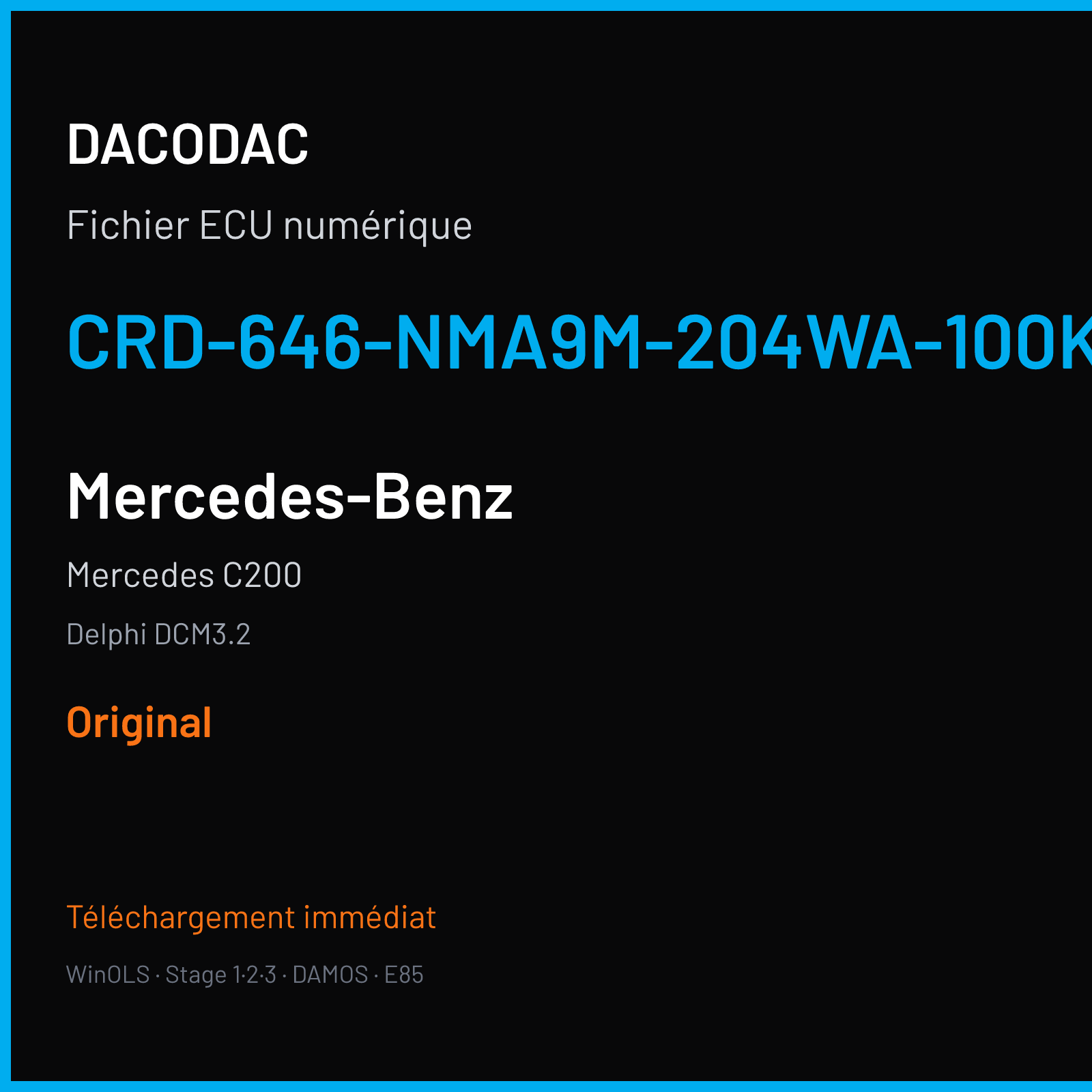 Mercedes C200 (2007) — Delphi DCM3.2 — CRD-646-NMA9M-204WA-100KW-41OP-EF-ME-D55-0823X18 — Original