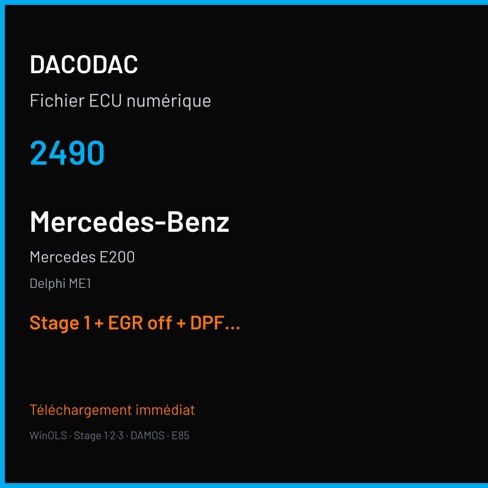 Mercedes E200 (2010) — Delphi ME1 — 2490 — Stage 1 + EGR off + DPF off