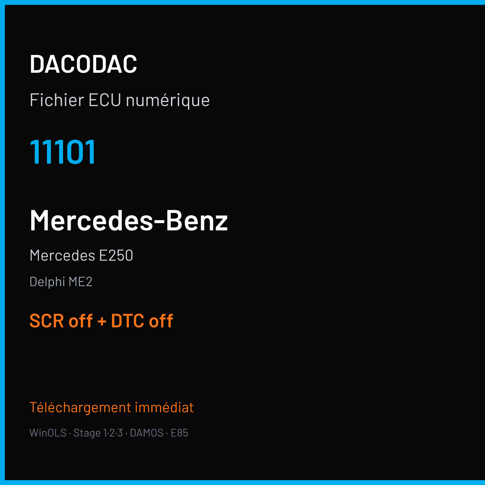 Mercedes E250 — Delphi ME2 — 11101 — SCR off + DTC off