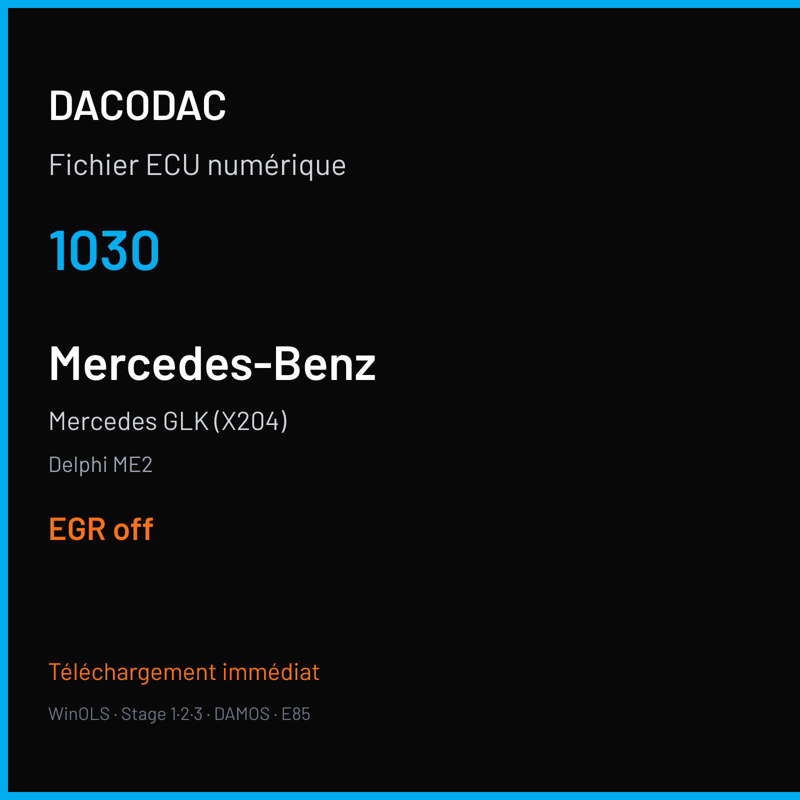 Mercedes GLK (X204) (2011) — Delphi ME2 — 1030 — EGR off
