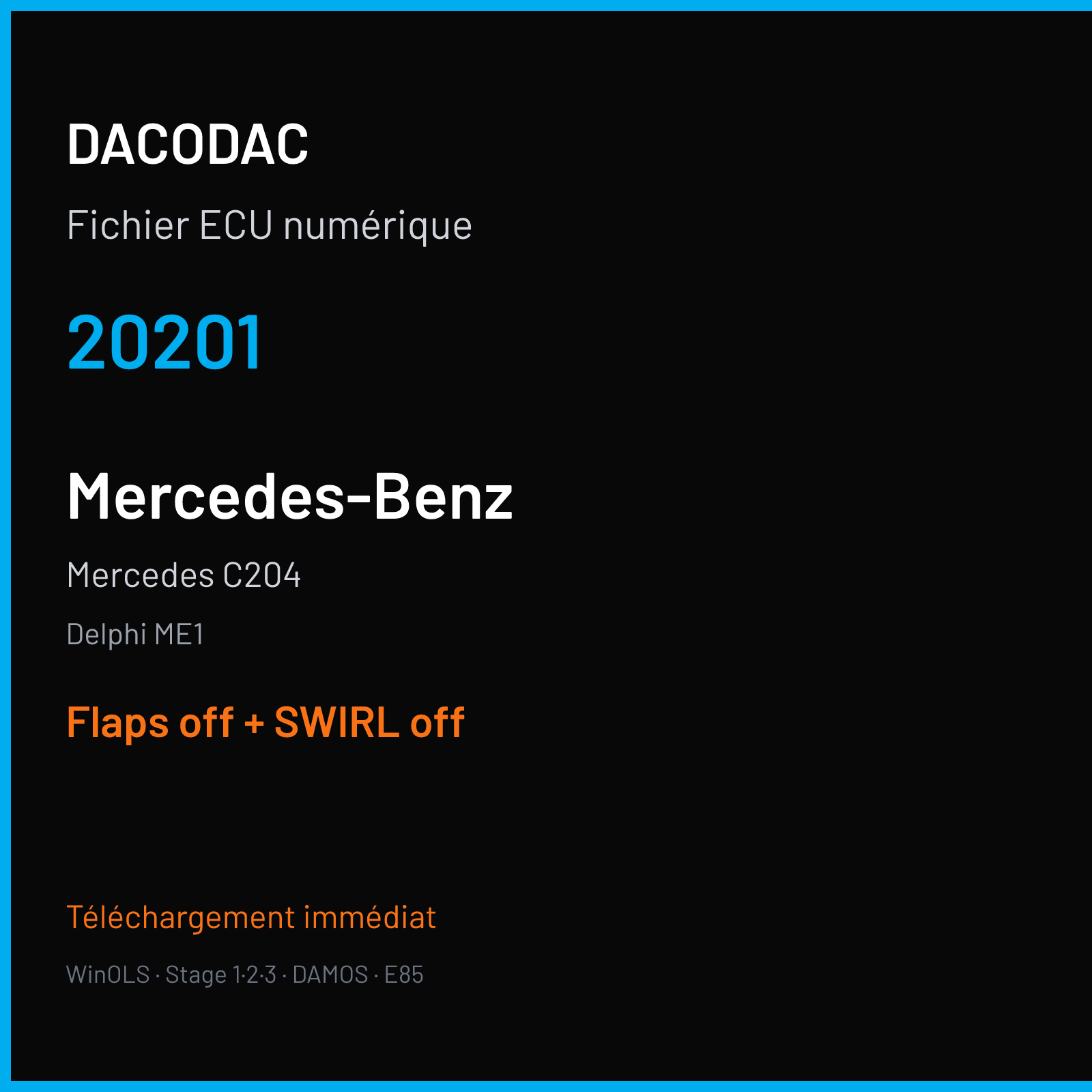Mercedes C204 — Delphi ME1 — 20201 — Flaps off + SWIRL off