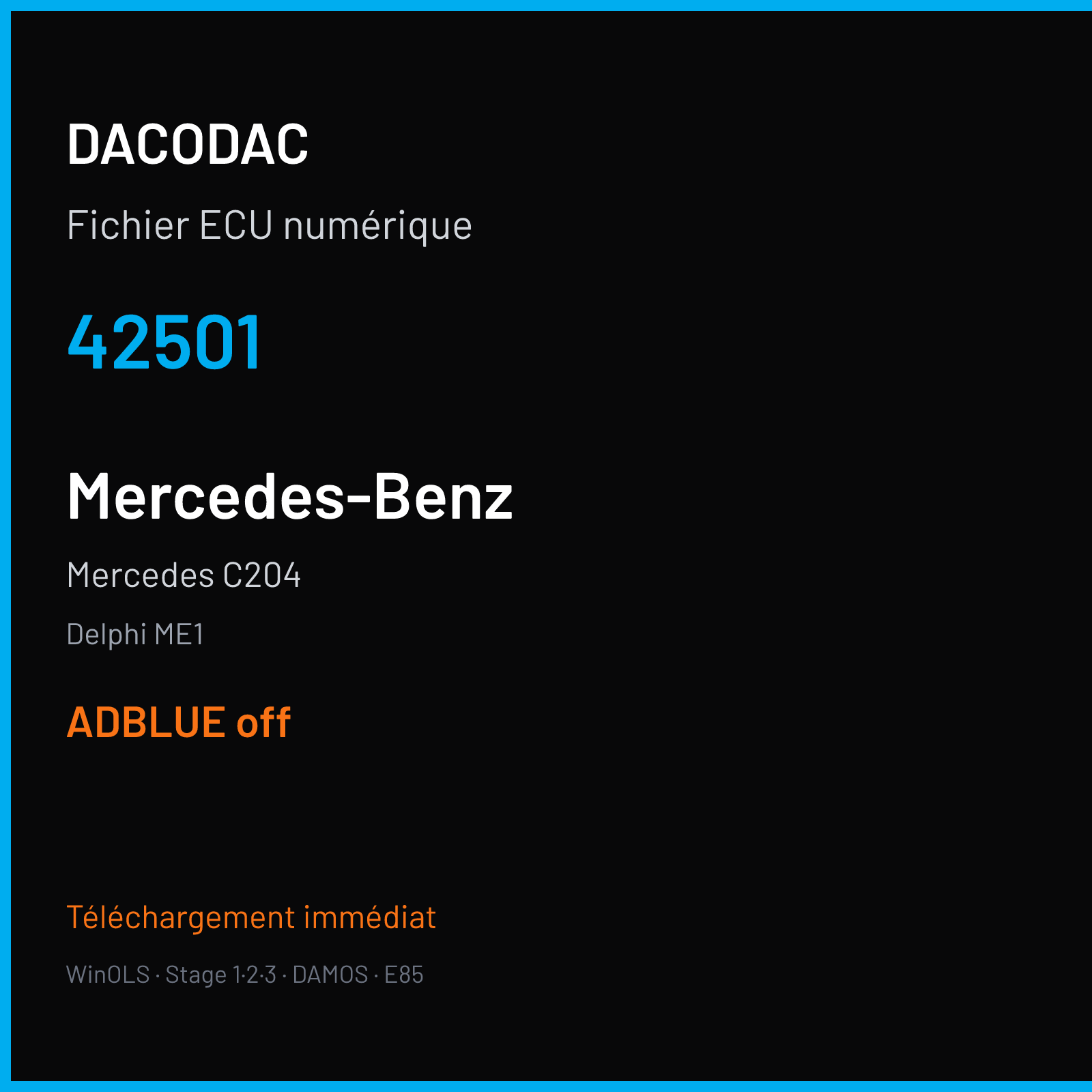 Mercedes C204 (2018) — Delphi ME1 — 42501 — ADBLUE off