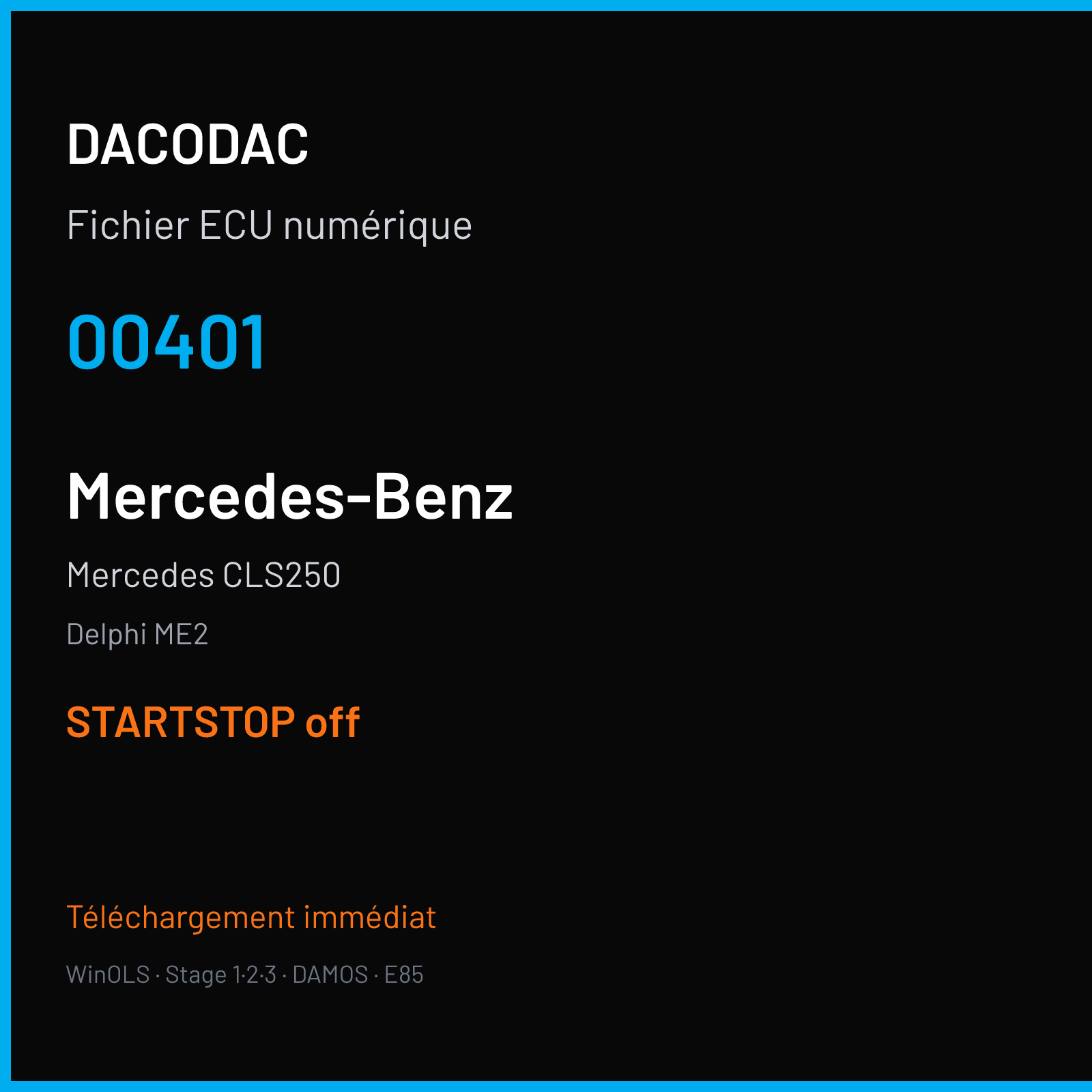 Mercedes CLS250 — Delphi ME2 — 00401 — STARTSTOP off