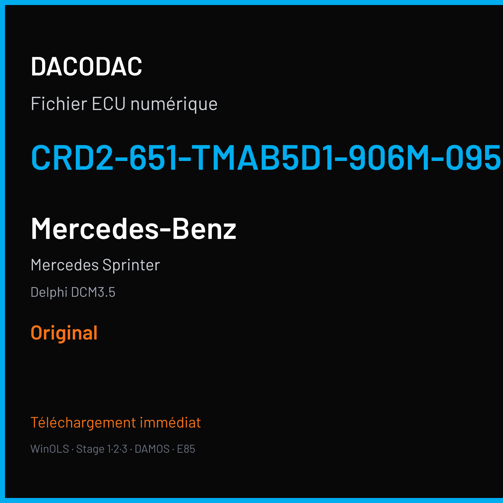 Mercedes Sprinter (2013) — Delphi DCM3.5 — CRD2-651-TMAB5D1-906M-095KW-4CSL2S-E5OP-EF-DS04-01 — Original