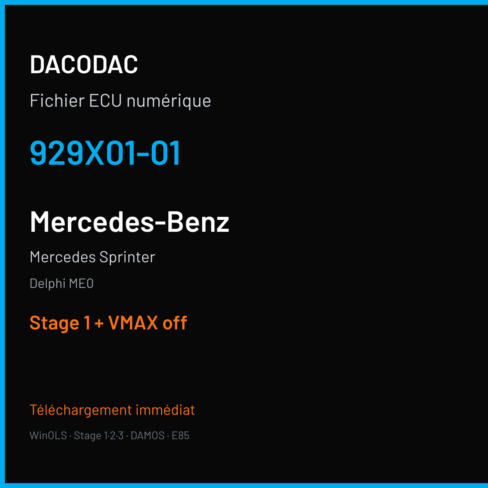 Mercedes Sprinter (2010) — Delphi ME0 — 929X01-01 — Stage 1 + VMAX off