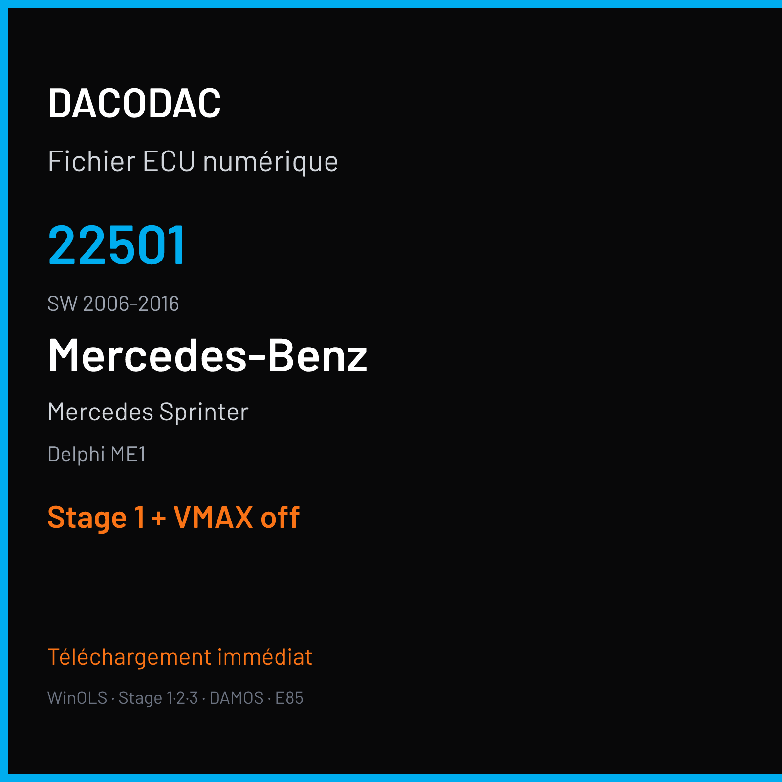 Mercedes Sprinter (2009) — Delphi ME1 — 22501 · 2006-2016 — Stage 1 + VMAX off