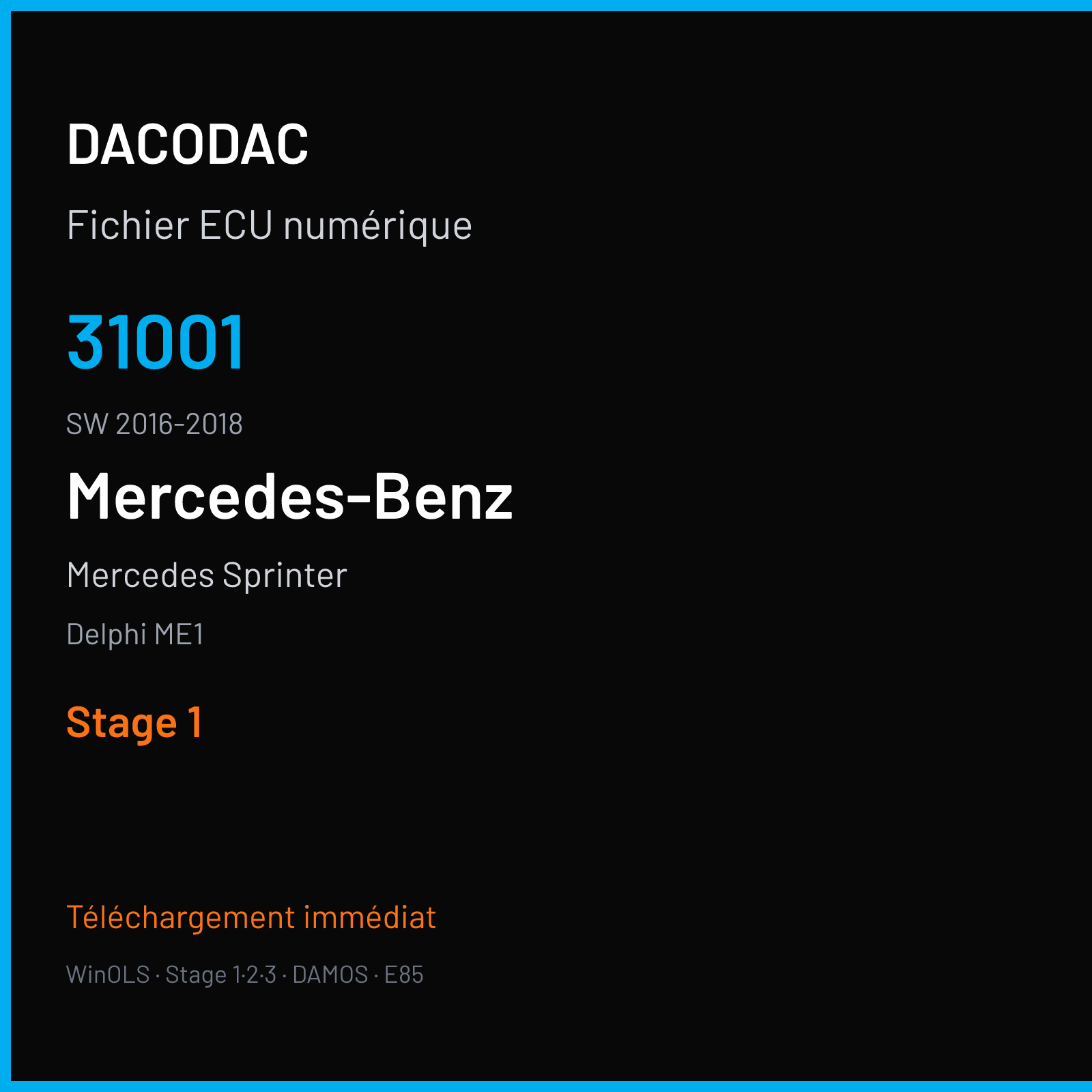 Mercedes Sprinter (2018) — Delphi ME1 — 31001 · 2016-2018 — Stage 1