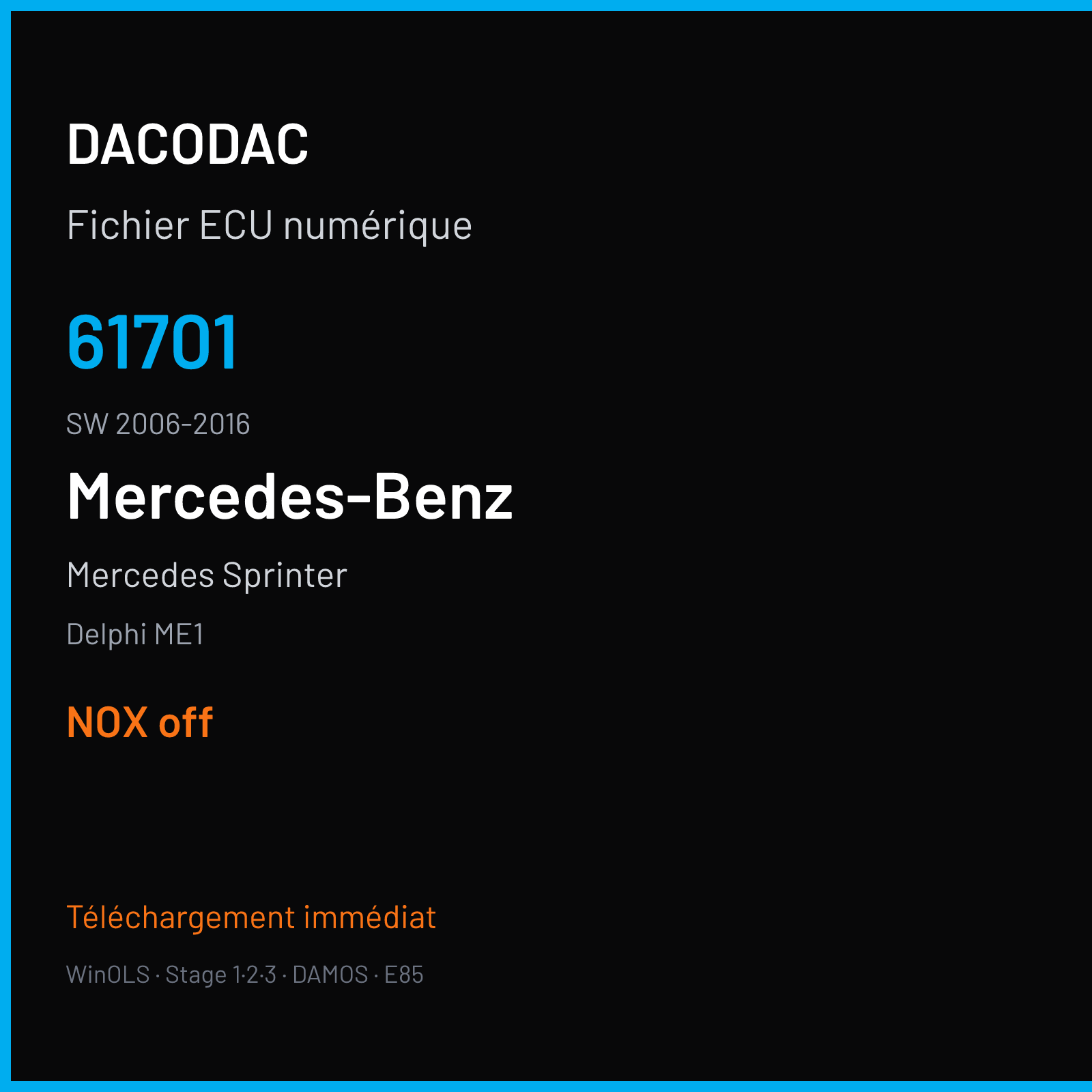Mercedes Sprinter (2012) — Delphi ME1 — 61701 · 2006-2016 — NOX off