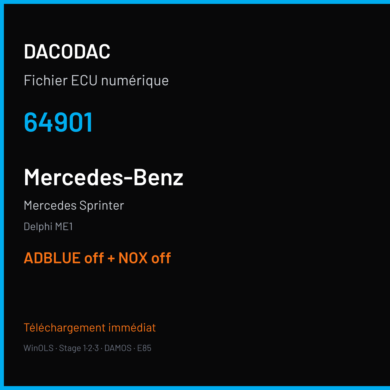 Mercedes Sprinter — Delphi ME1 — 64901 — ADBLUE off + NOX off