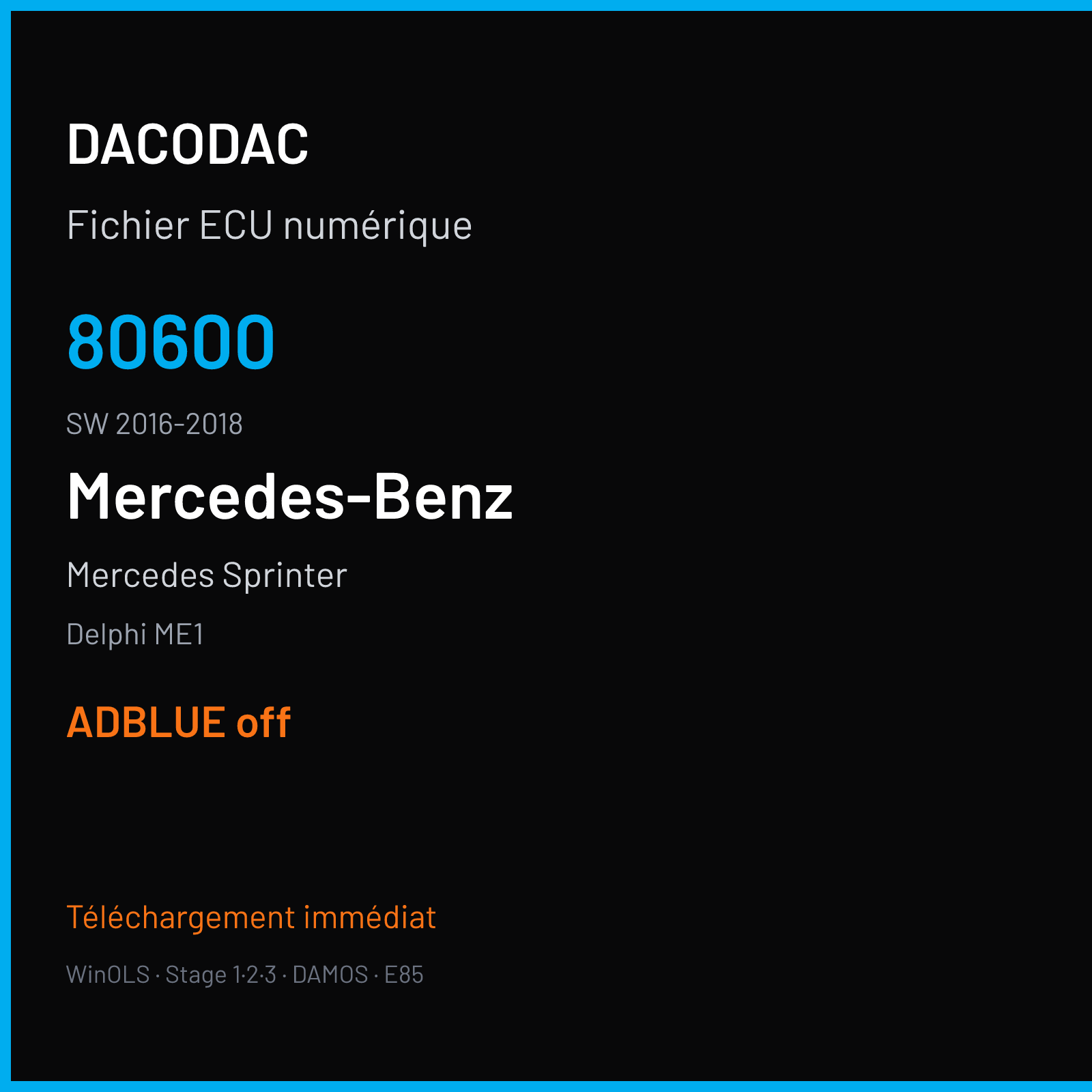 Mercedes Sprinter (2018) — Delphi ME1 — 80600 · 2016-2018 — ADBLUE off