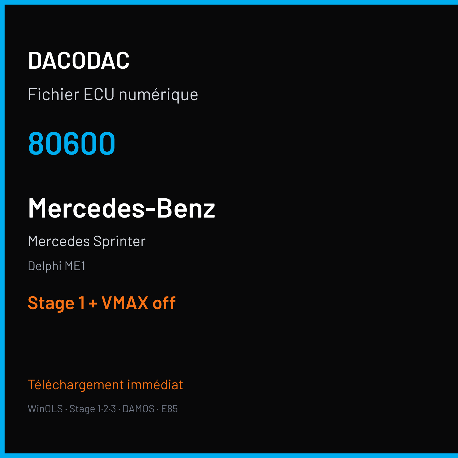 Mercedes Sprinter (2018) — Delphi ME1 — 80600 — Stage 1 + VMAX off