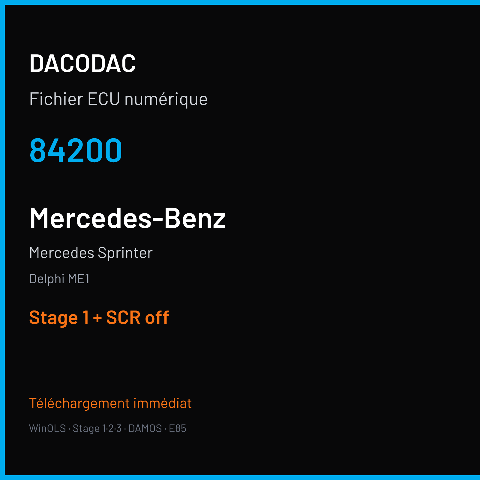 Mercedes Sprinter (2019) — Delphi ME1 — 84200 — Stage 1 + SCR off