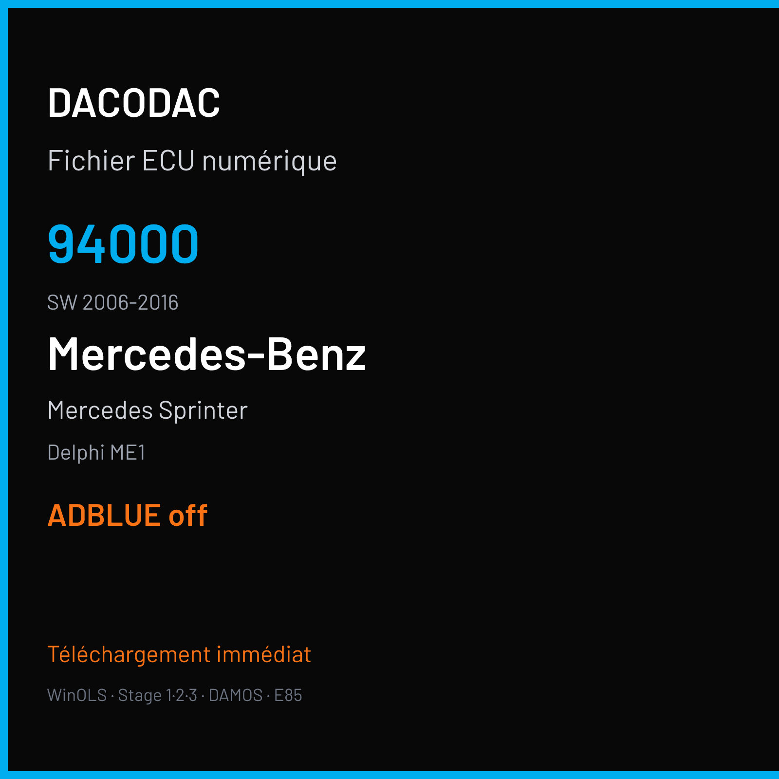 Mercedes Sprinter (2017) — Delphi ME1 — 94000 · 2006-2016 — ADBLUE off