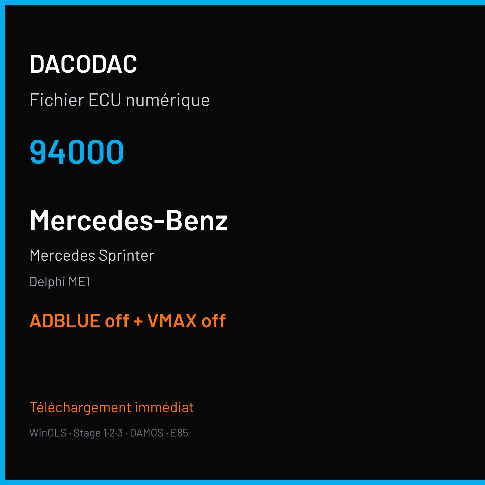 Mercedes Sprinter (2016) — Delphi ME1 — 94000 — ADBLUE off + VMAX off