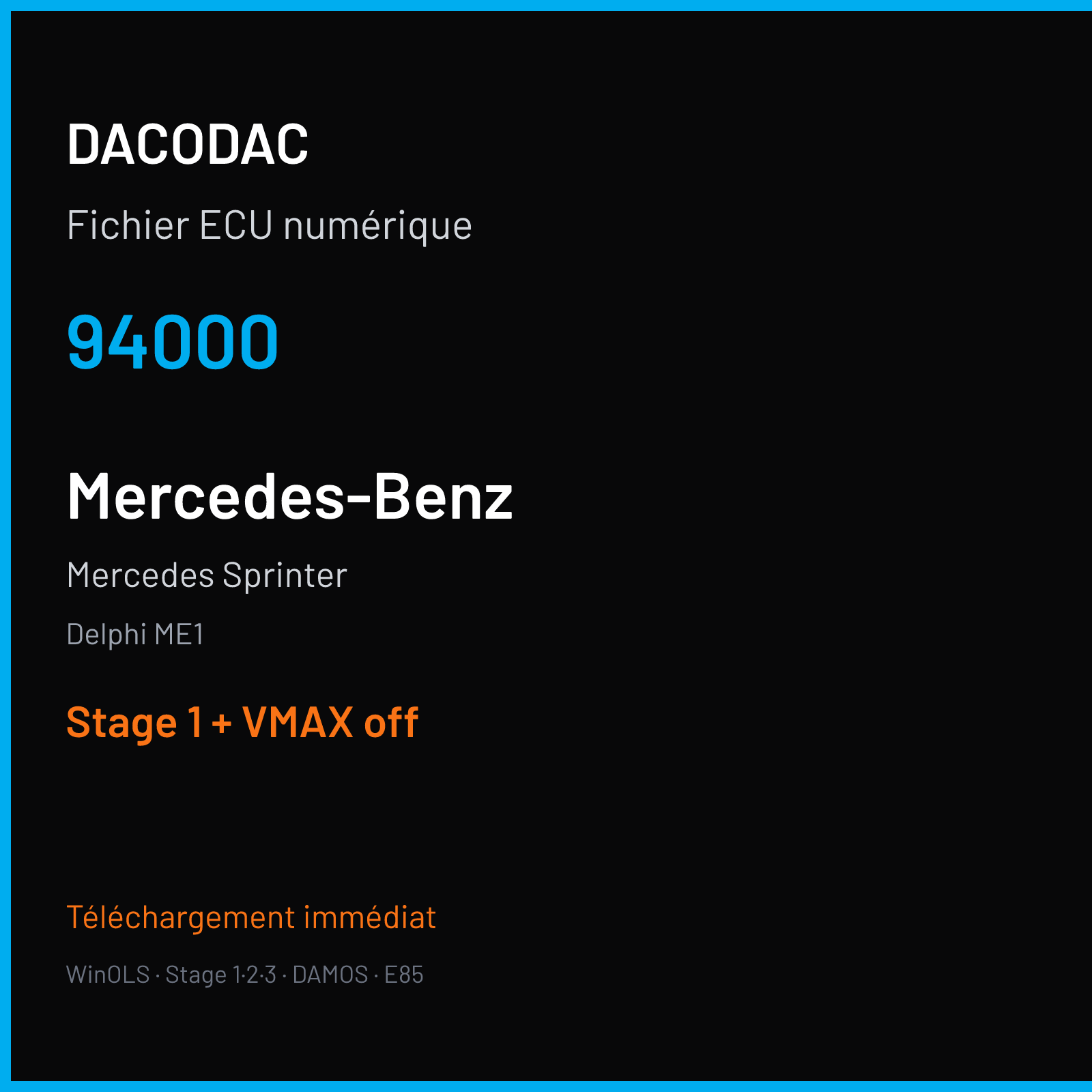 Mercedes Sprinter (2015) — Delphi ME1 — 94000 — Stage 1 + VMAX off