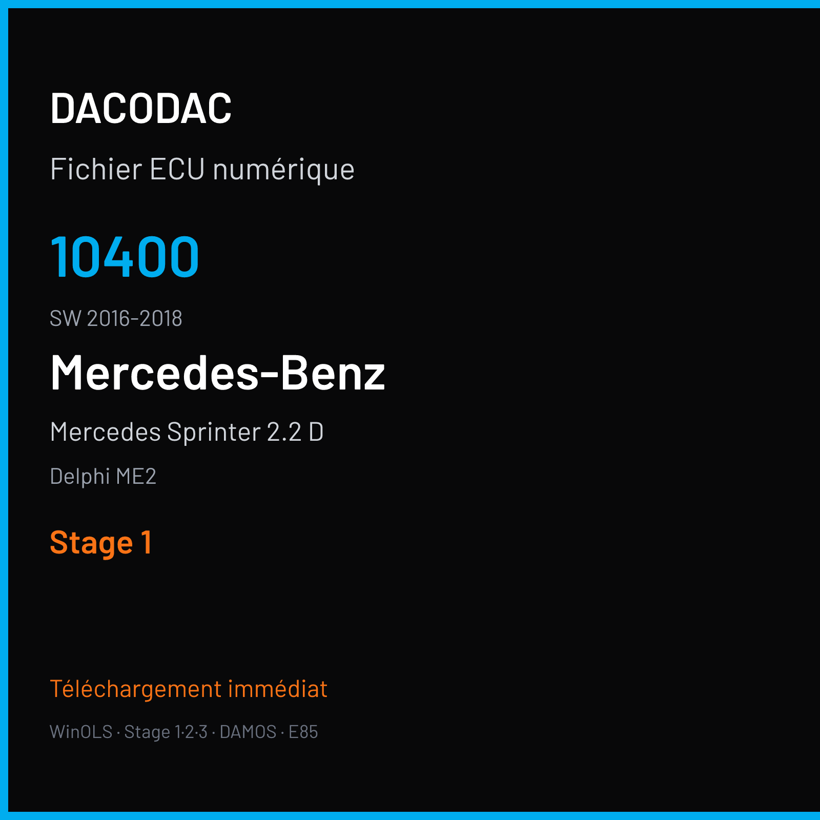 Mercedes Sprinter 2.2 D (2018) — Delphi ME2 — 10400 · 2016-2018 — Stage 1