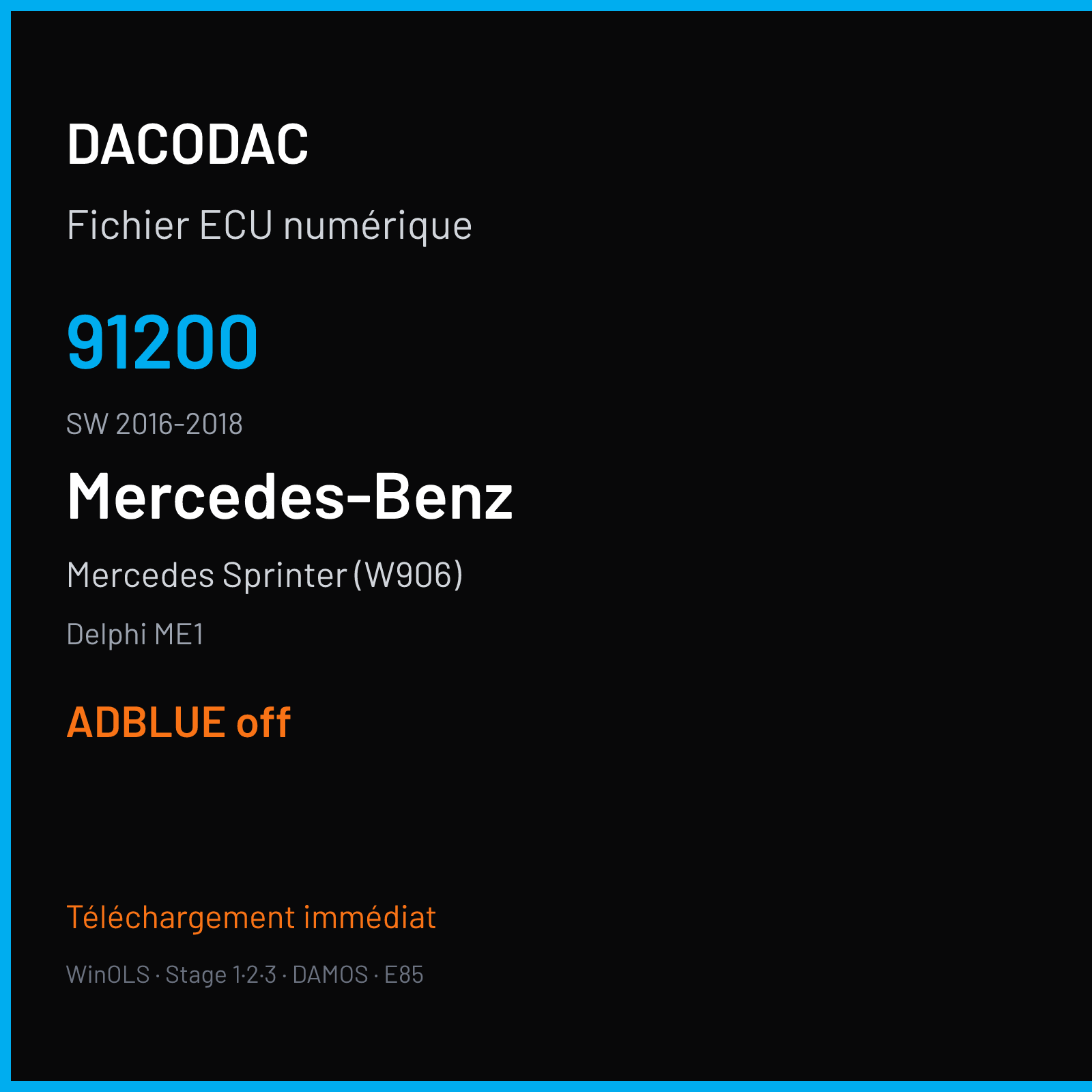 Mercedes Sprinter (W906) (2017) — Delphi ME1 — 91200 · 2016-2018 — ADBLUE off