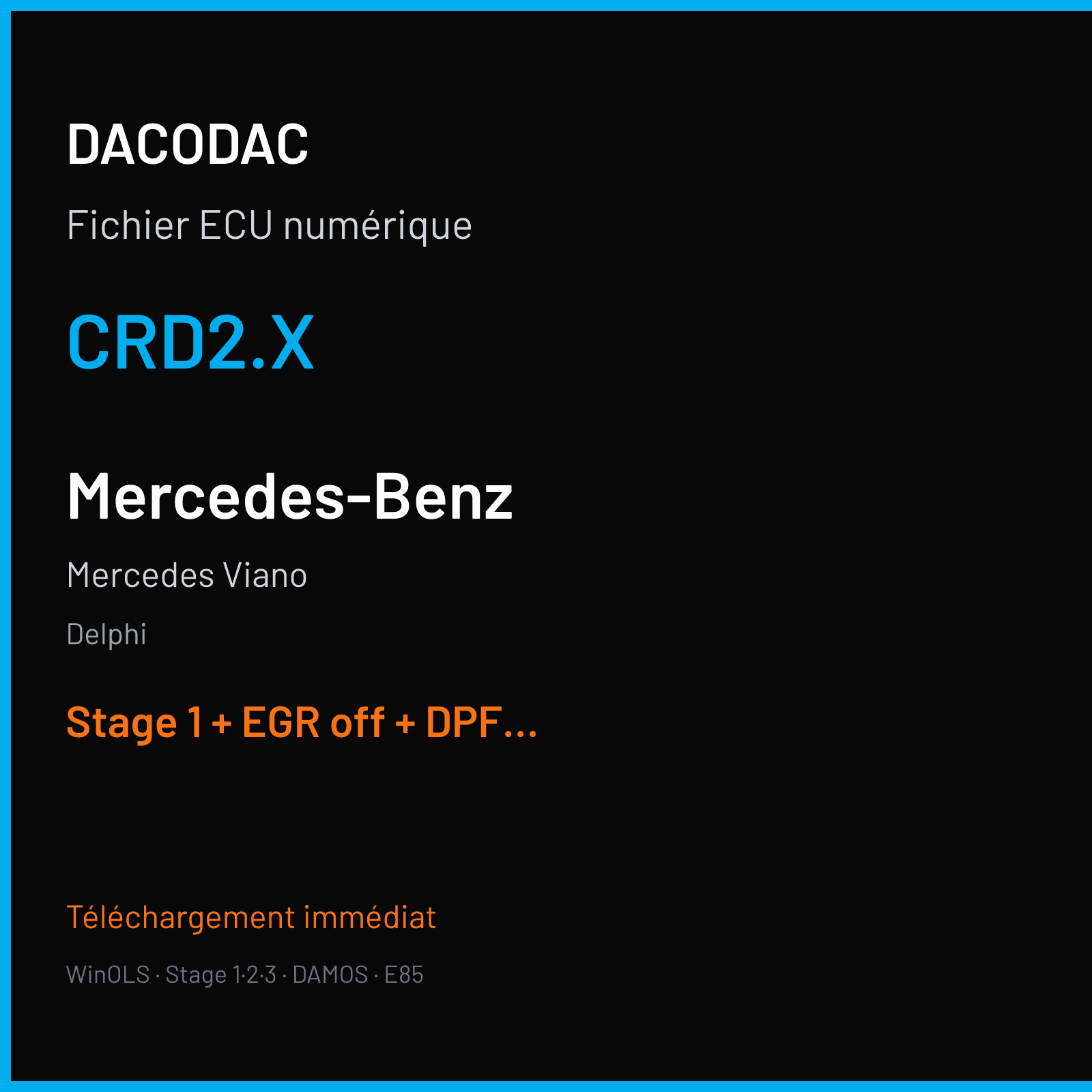 Mercedes Viano (2010) — Delphi — CRD2.X — Stage 1 + EGR off + DPF off + VMAX off