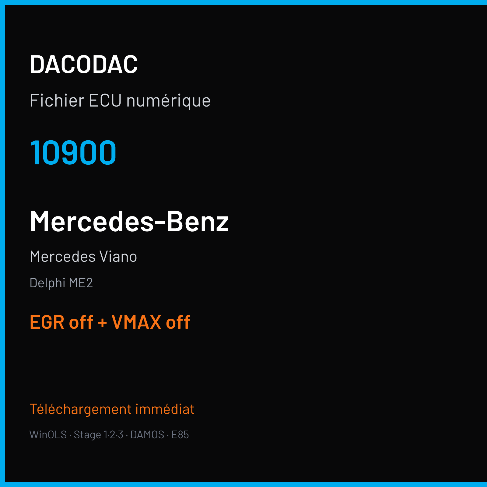 Mercedes Viano — Delphi ME2 — 10900 — EGR off + VMAX off